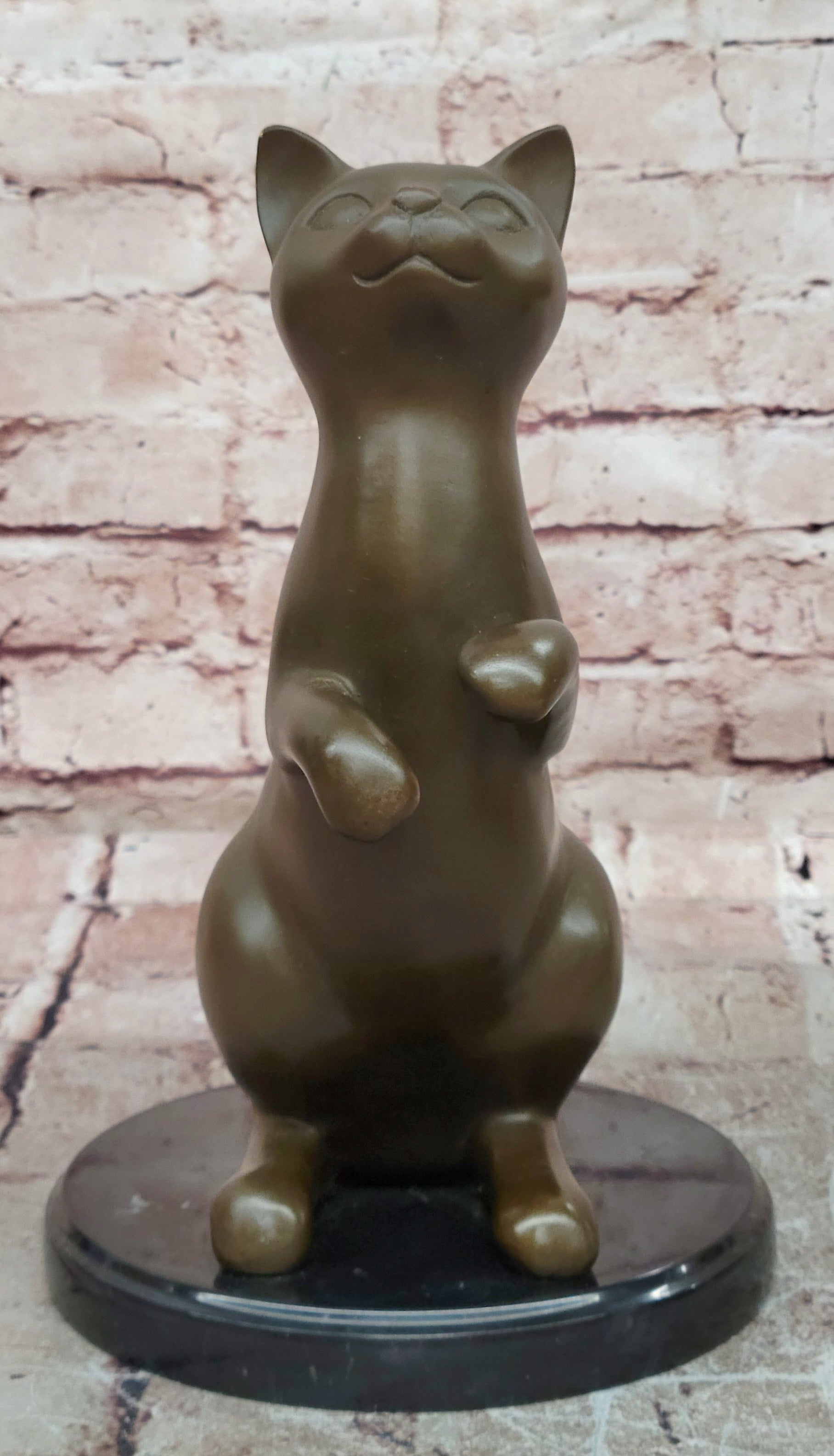 Handcrafted Milo Cat Bronze Statue Lost Wax Method Fine Art Decor