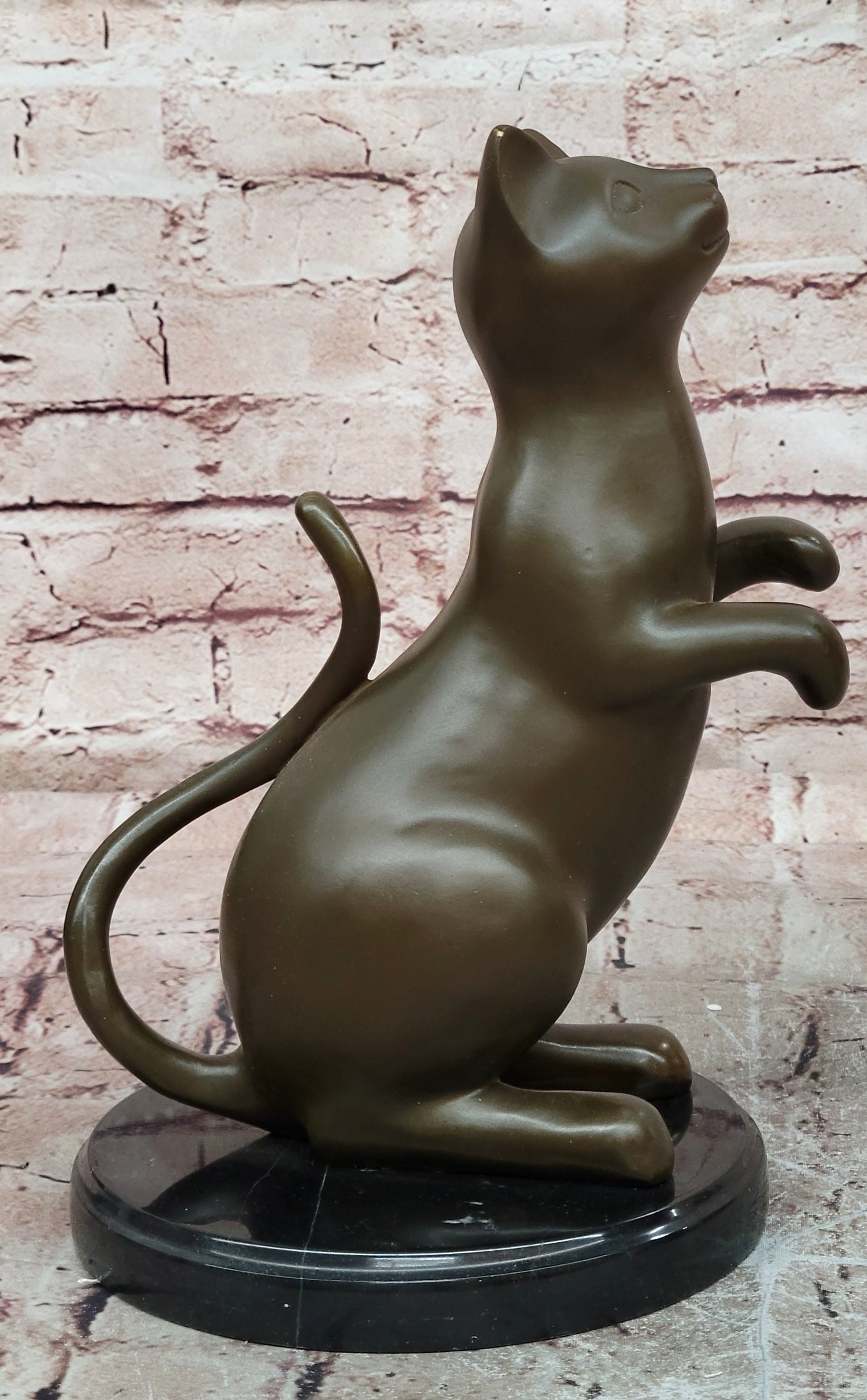 Handcrafted Milo Cat Bronze Statue Lost Wax Method Fine Art Decor