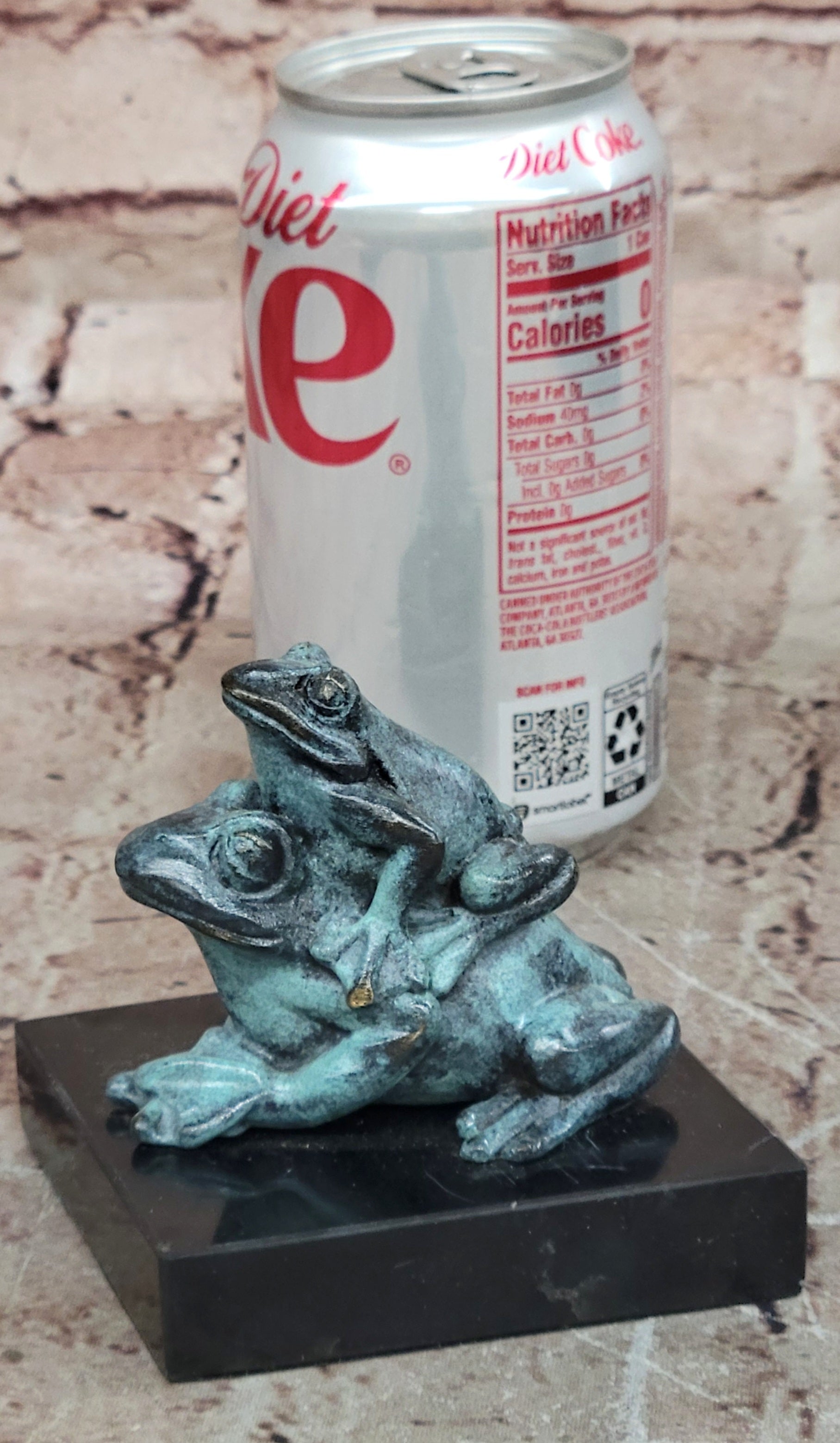 Bronze Frog Sculpture Signed Milo Mother And Baby Home Office Décor
