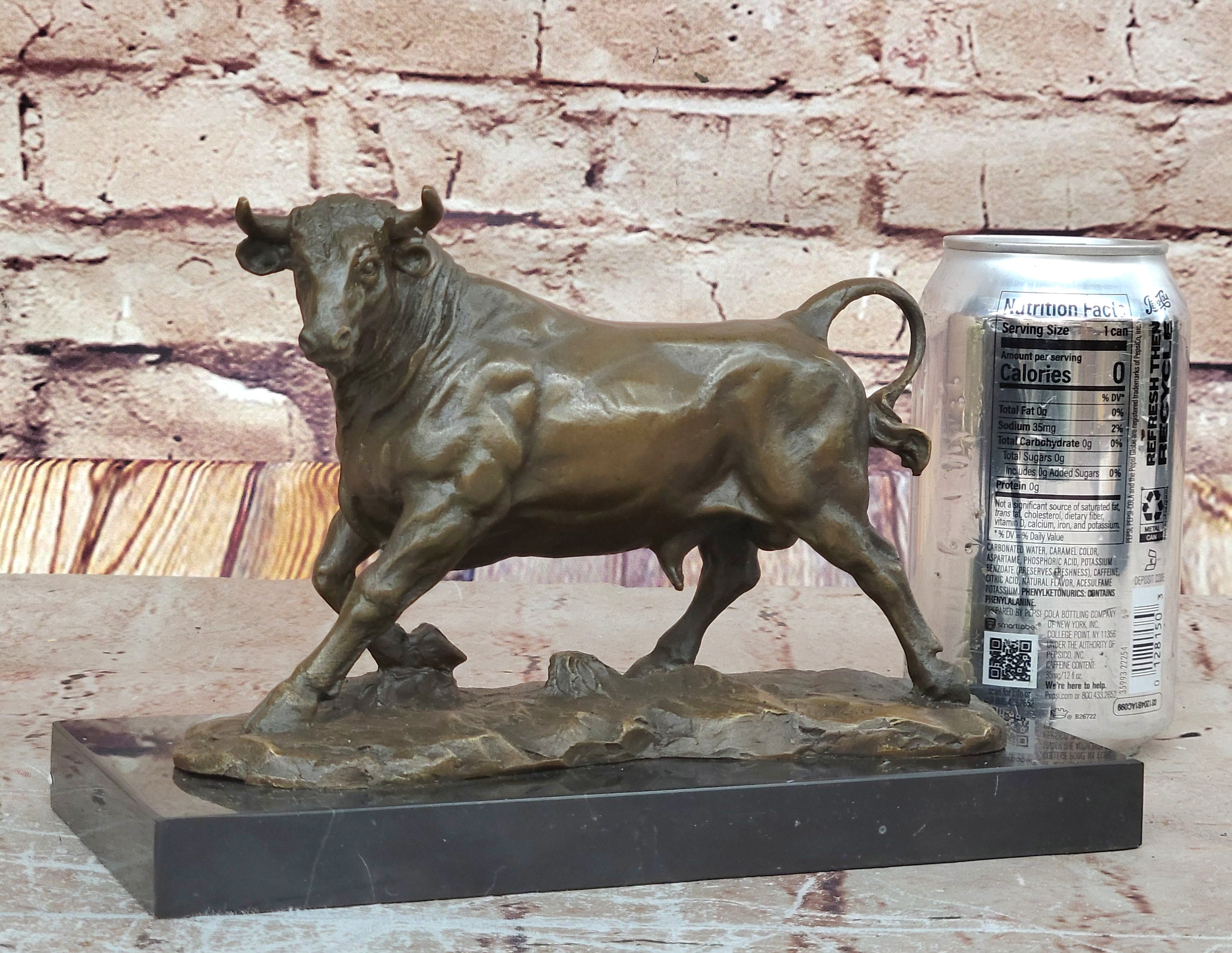 Bronze Abstract Bronze Bull Horns Statue Figurine Sculpture Stock Broker Gift