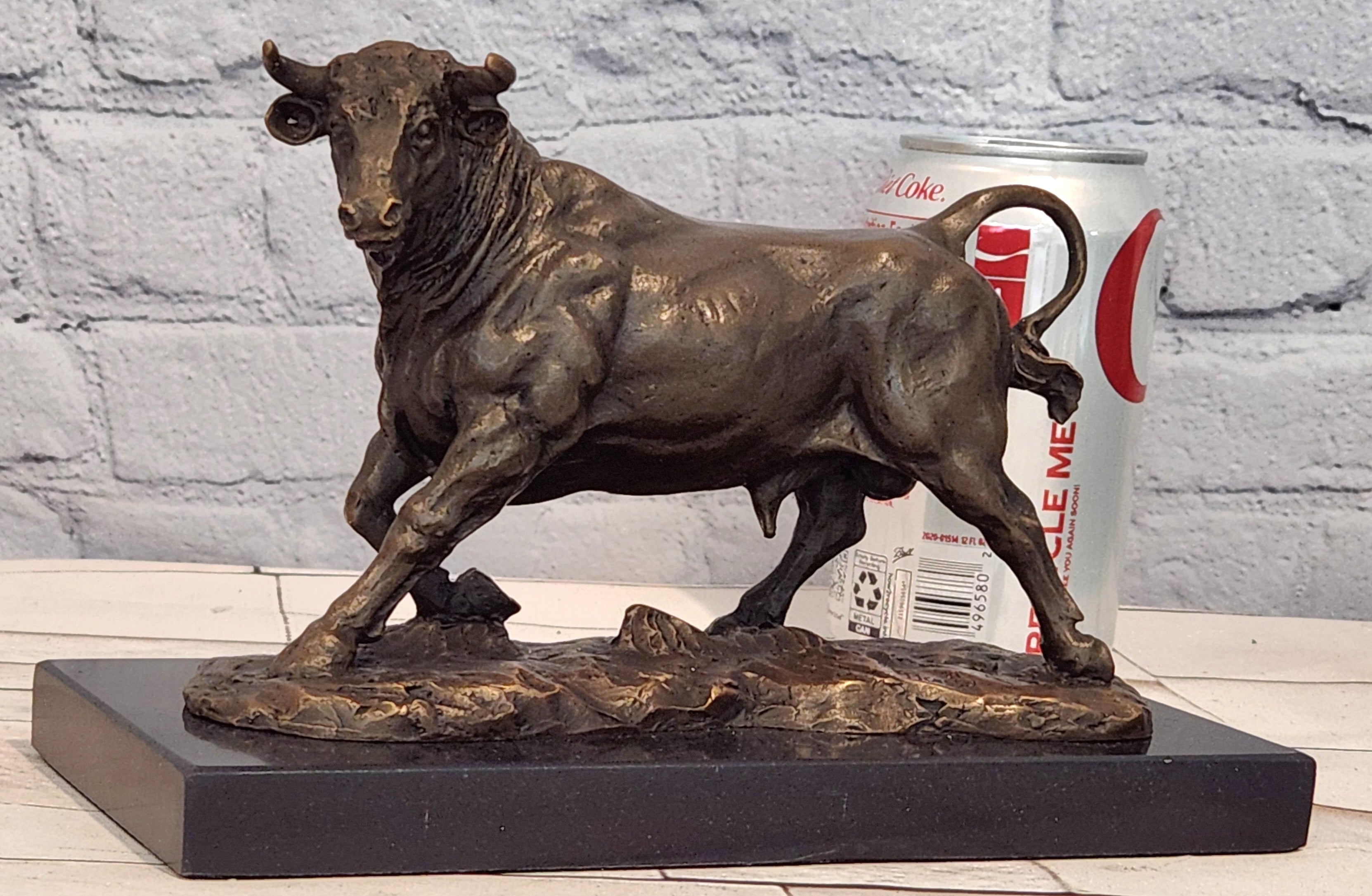 Bronze Abstract Bronze Bull Horns Statue Figurine Sculpture Stock Broker Gift