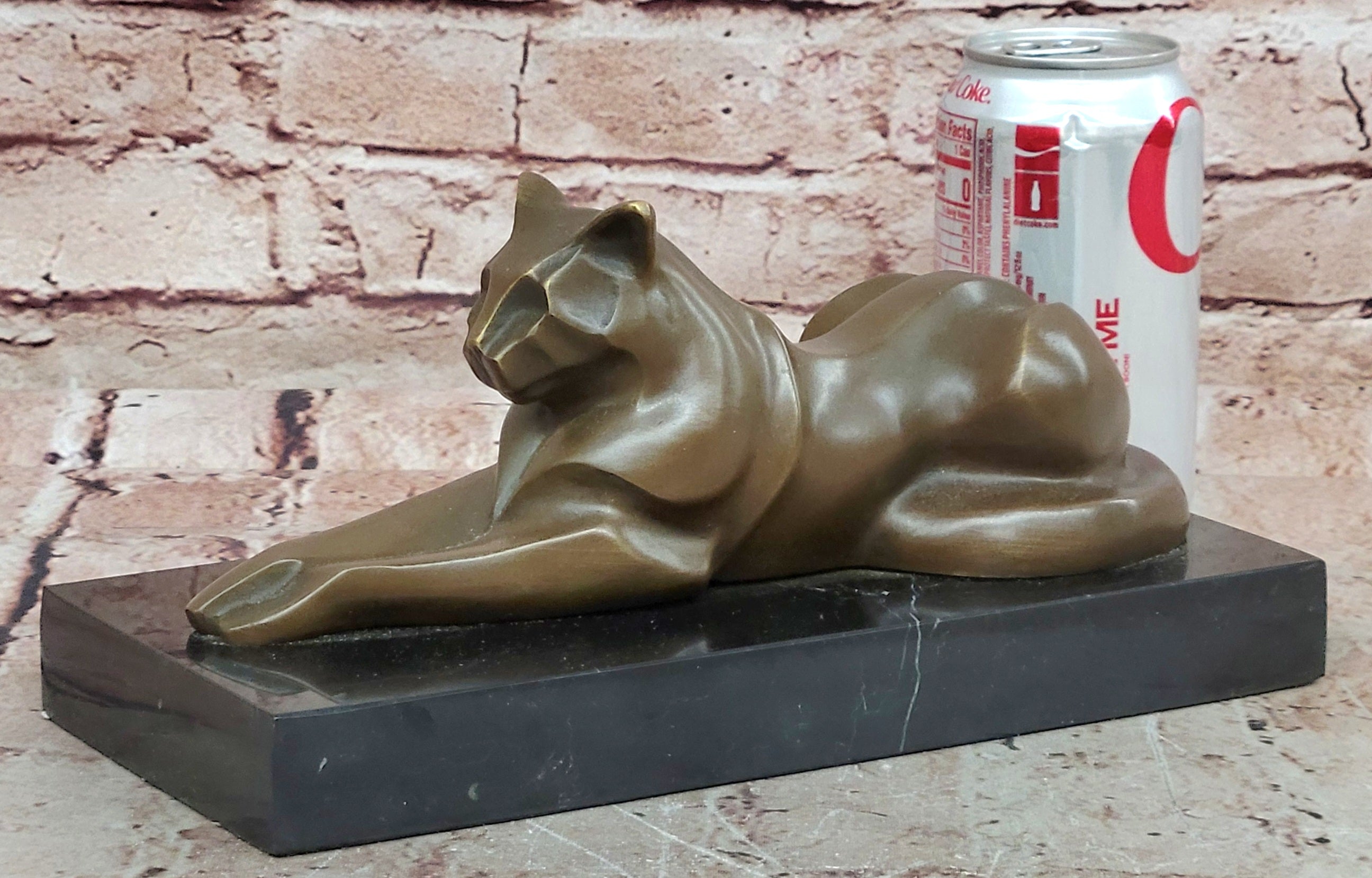Original Milo Modernist Cat Bronze Sculpture Abstract Modern Art Collectible