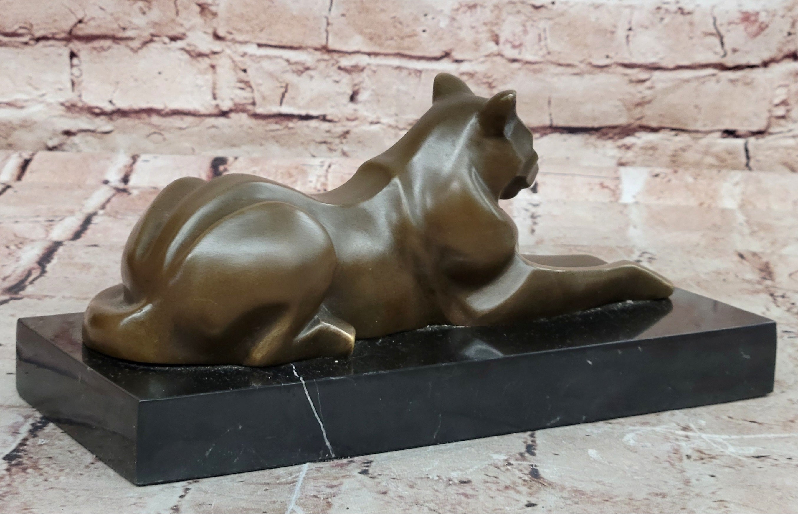 Original Milo Modernist Cat Bronze Sculpture Abstract Modern Art Collectible