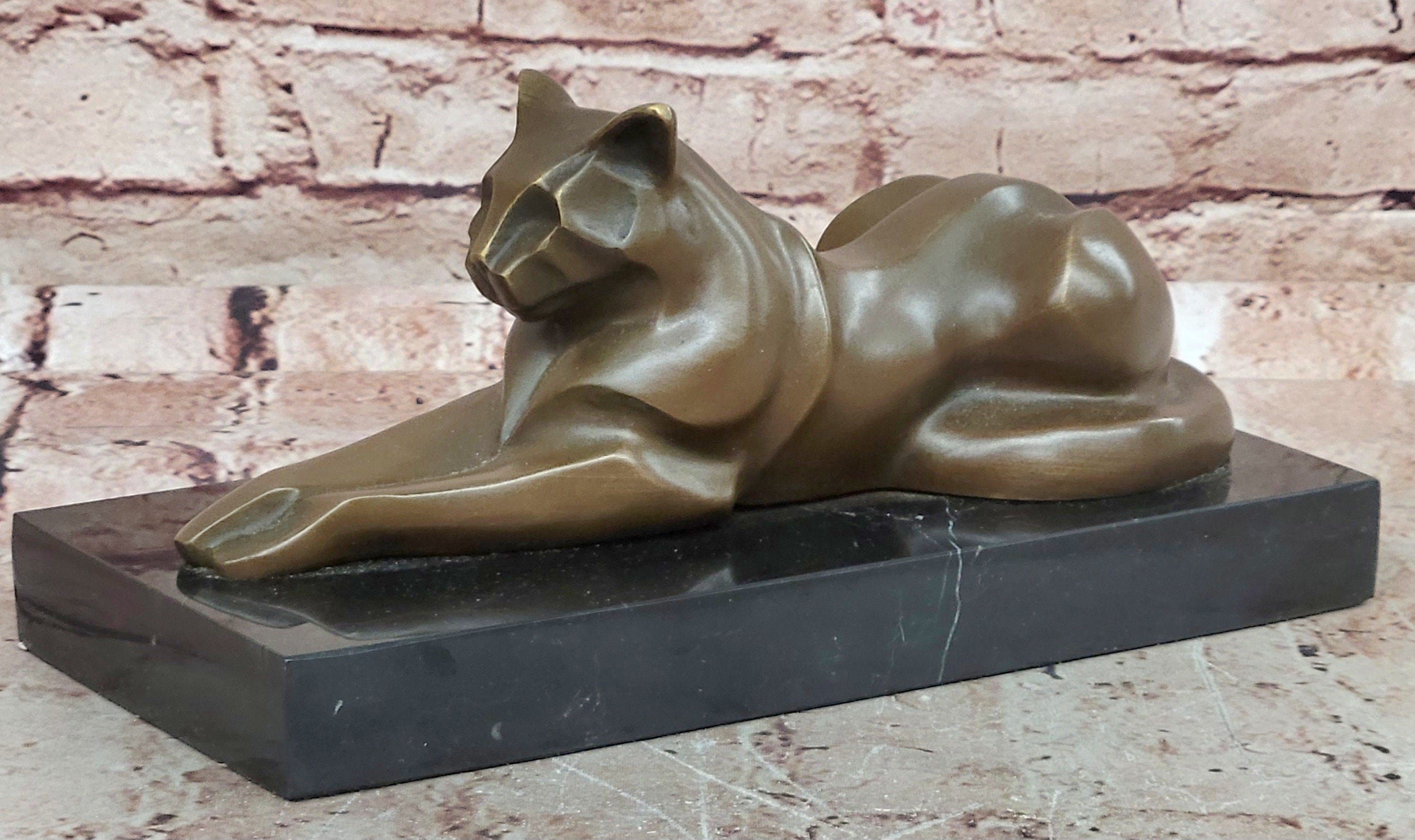 Original Milo Modernist Cat Bronze Sculpture Abstract Modern Art Collectible