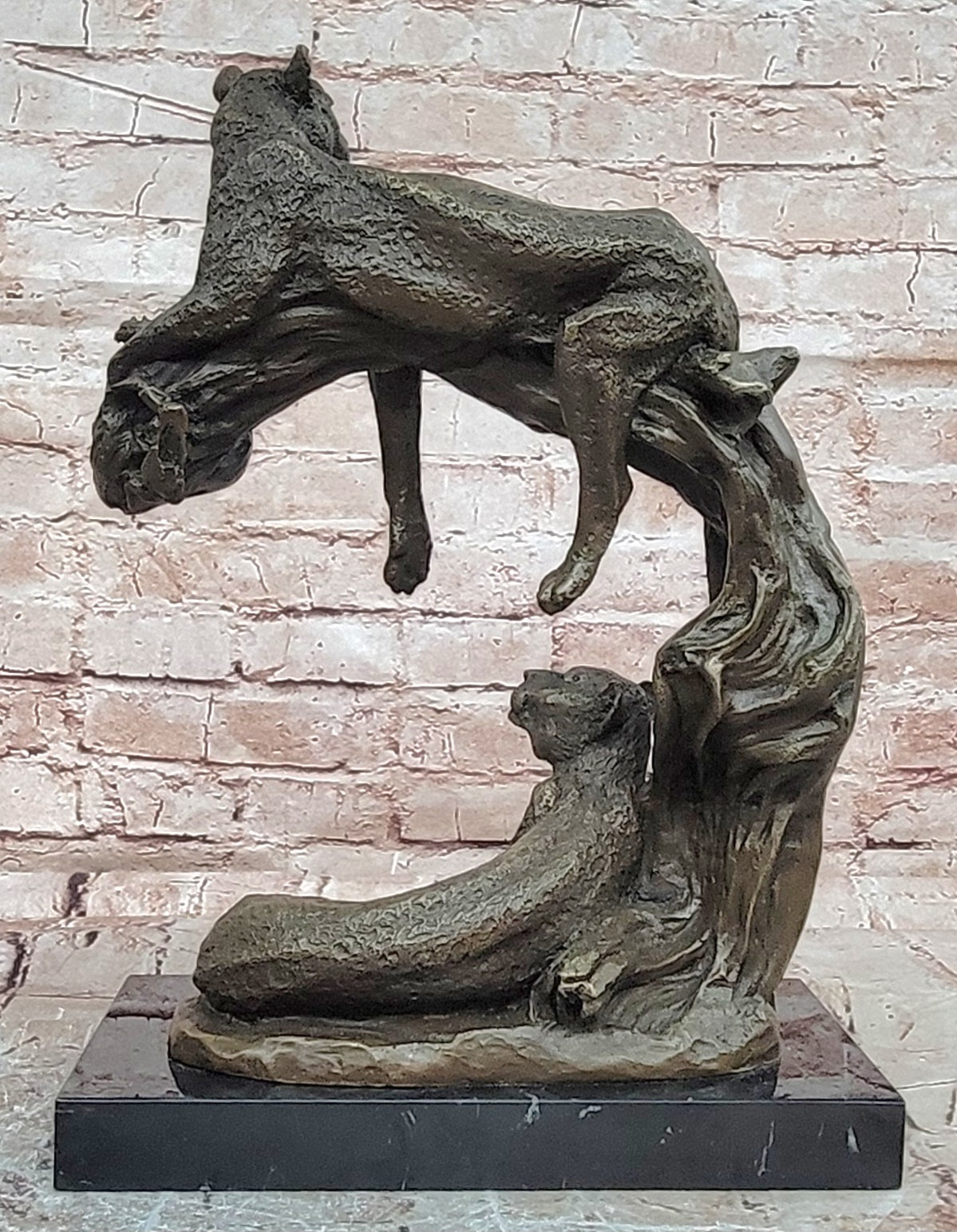 Collectible Statue bronze sculpture Animal Barye Wildlife African Lion Figurine