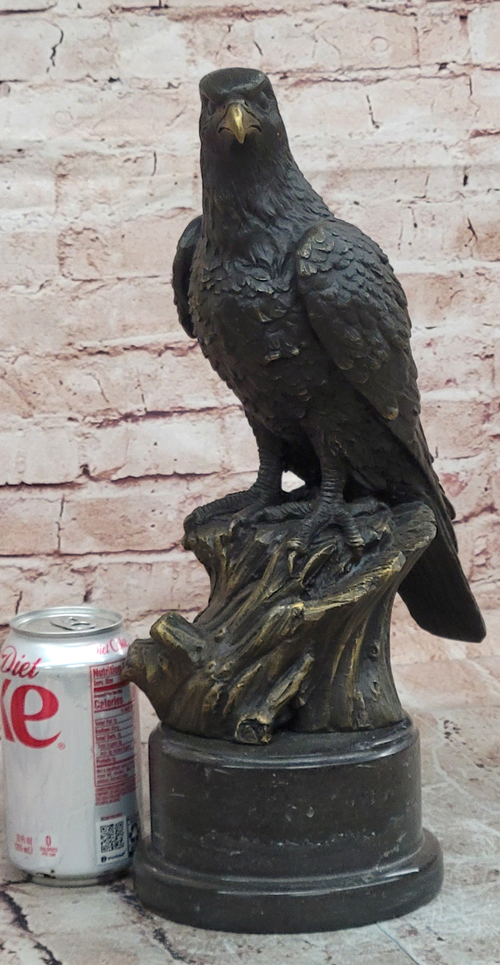 Hand Made Bronze Eagle Sculpture Hawk Falcon Bird Collectible Art