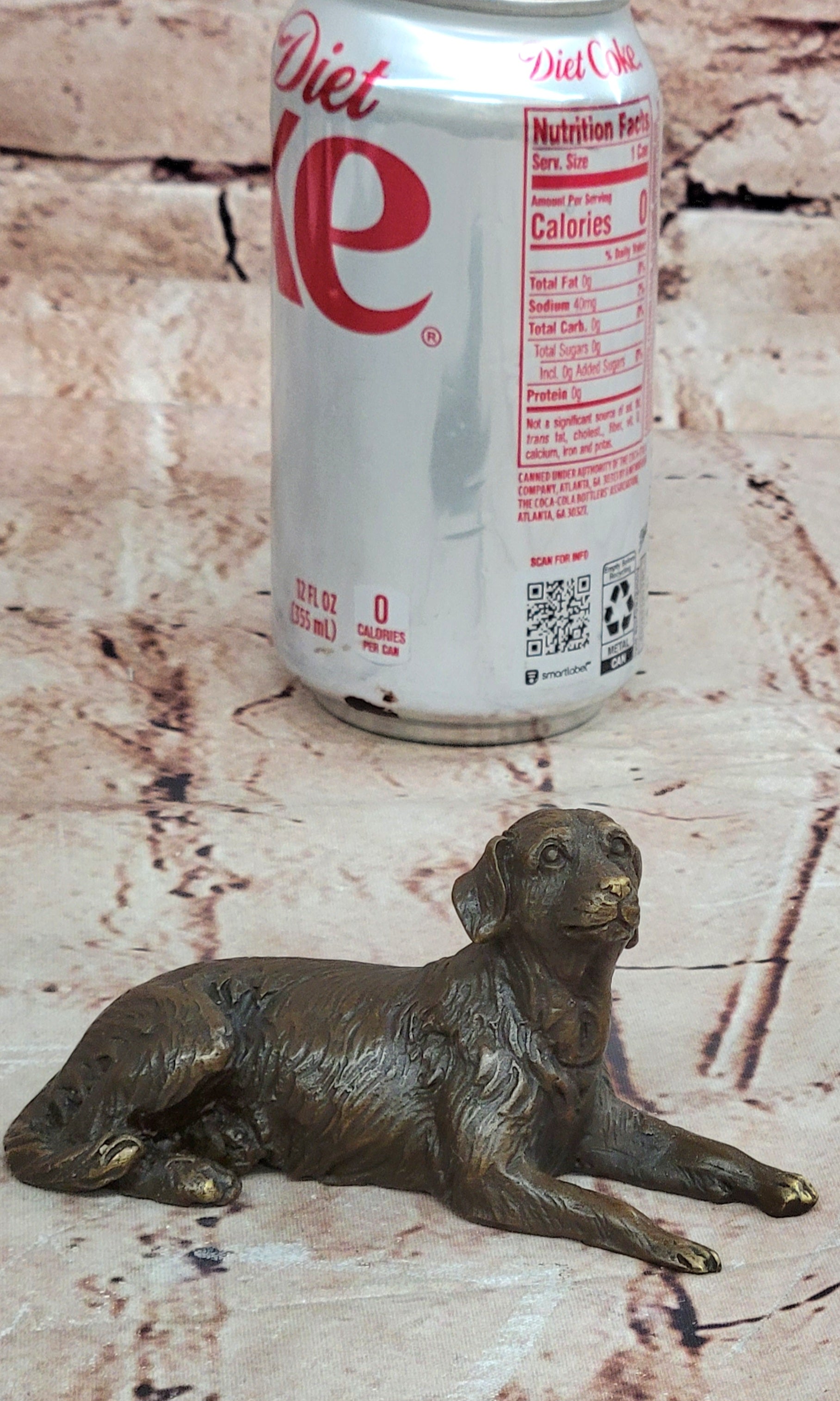 Nick Golden Retriever Bronze Dog Statue Desk Paper Holder Artwork
