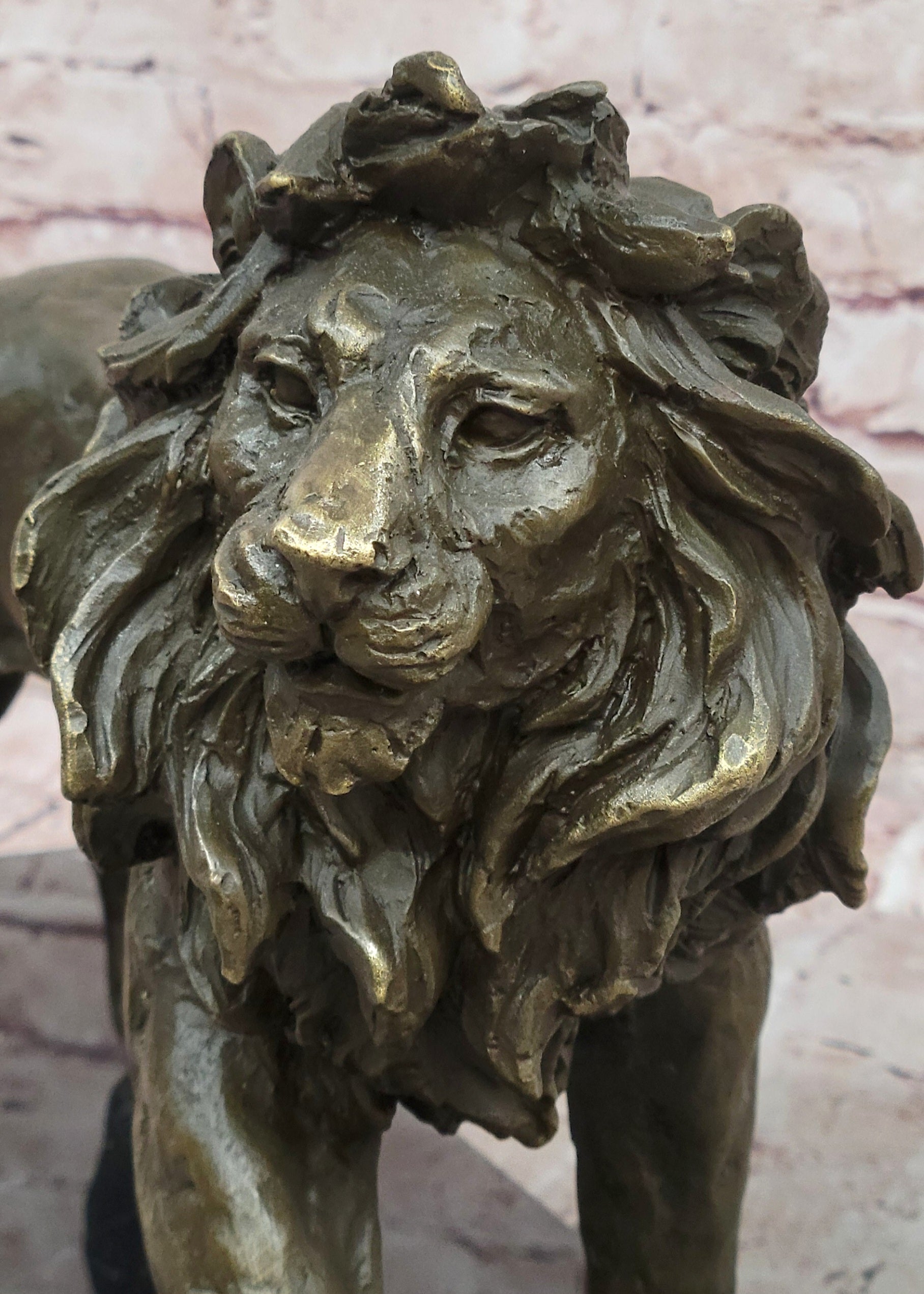 Antoine Barye Bronze Lion Figurine Hot Cast Collector Fine Art Sculpture