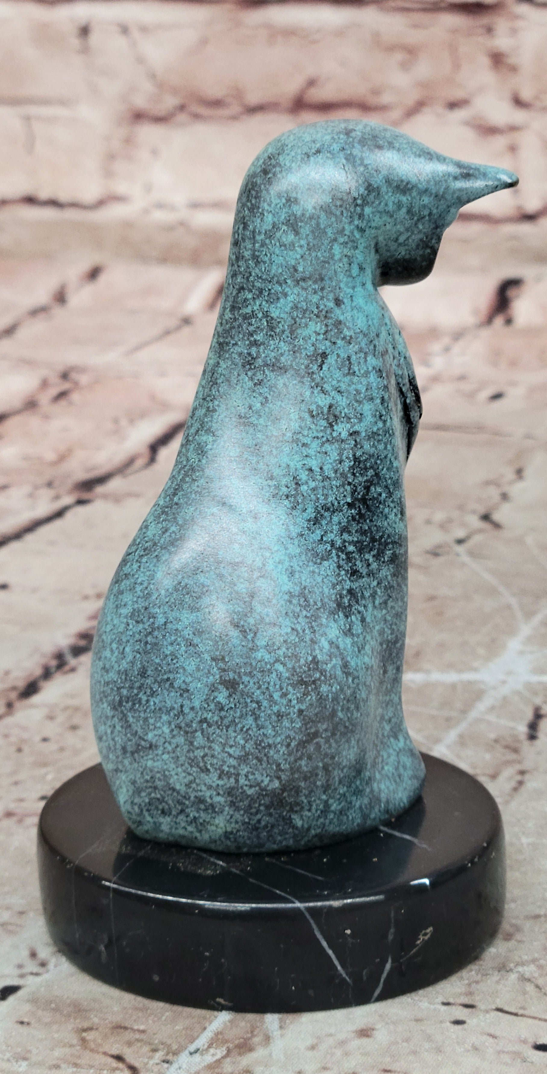 Mid Century Bronze Cat Statue Abstract Handmade Lost Wax Figurine