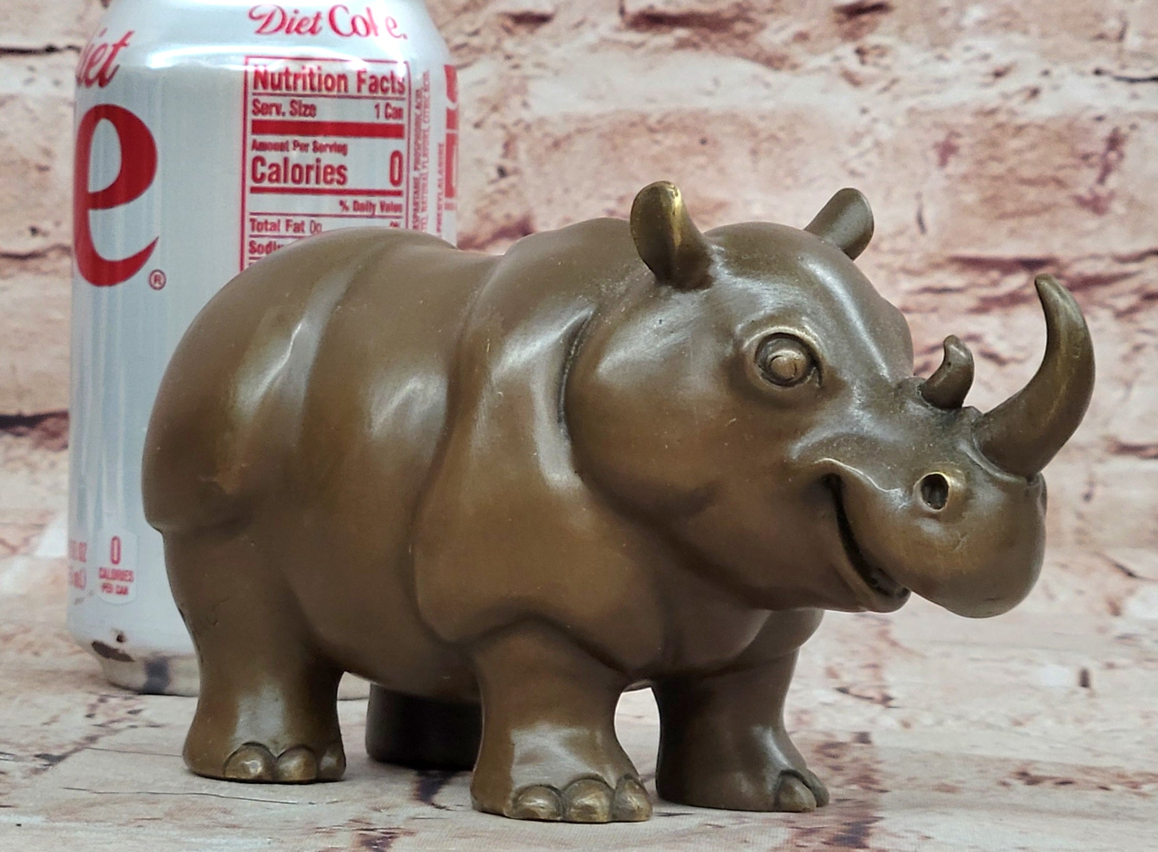 Botero Style Rhino Bronze Sculpture by Milo Abstract Modern Wildlife Figurine