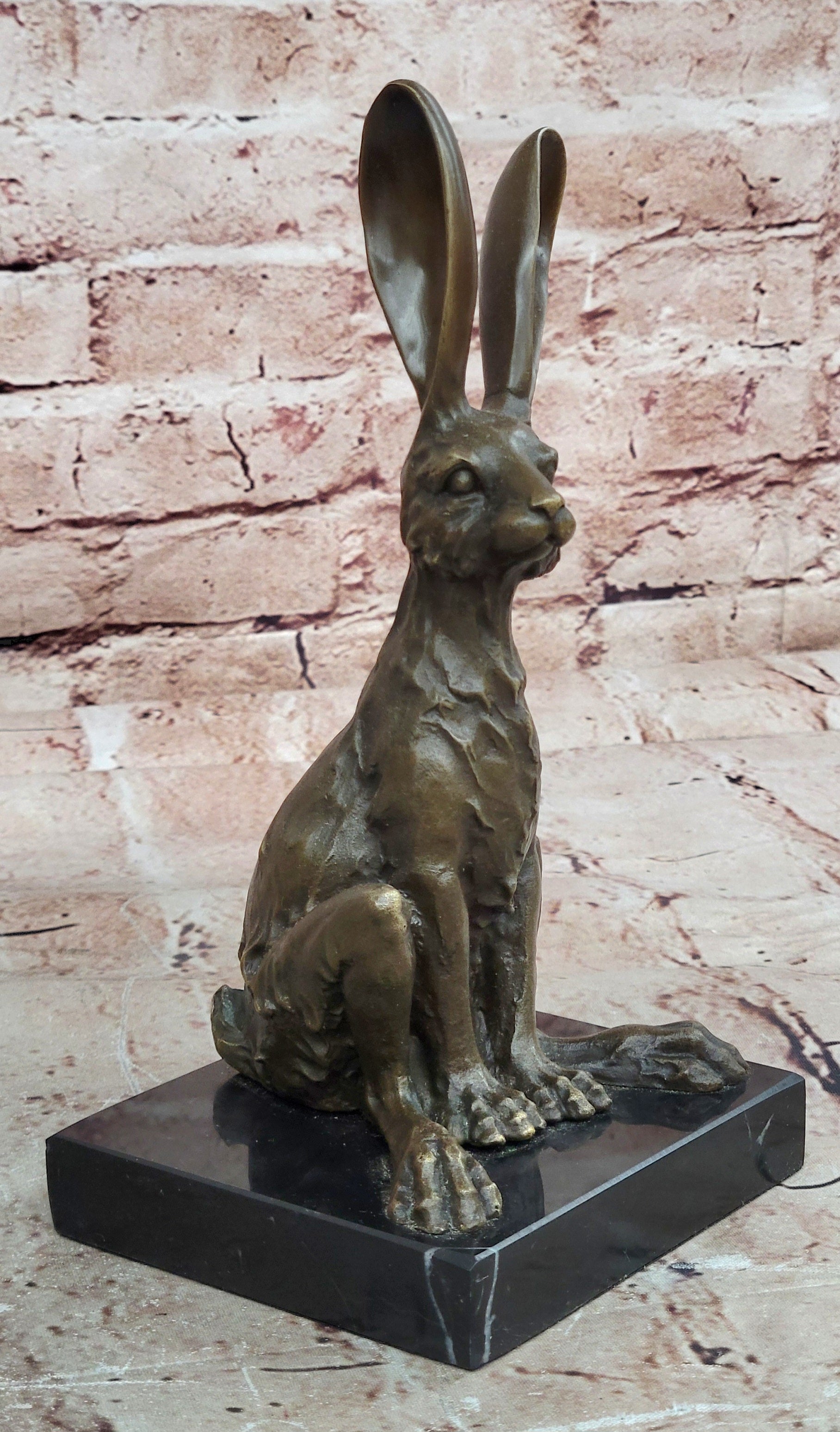 Bronze Hare Figurine Handmade Milo Collectible Hot Cast Artwork Art