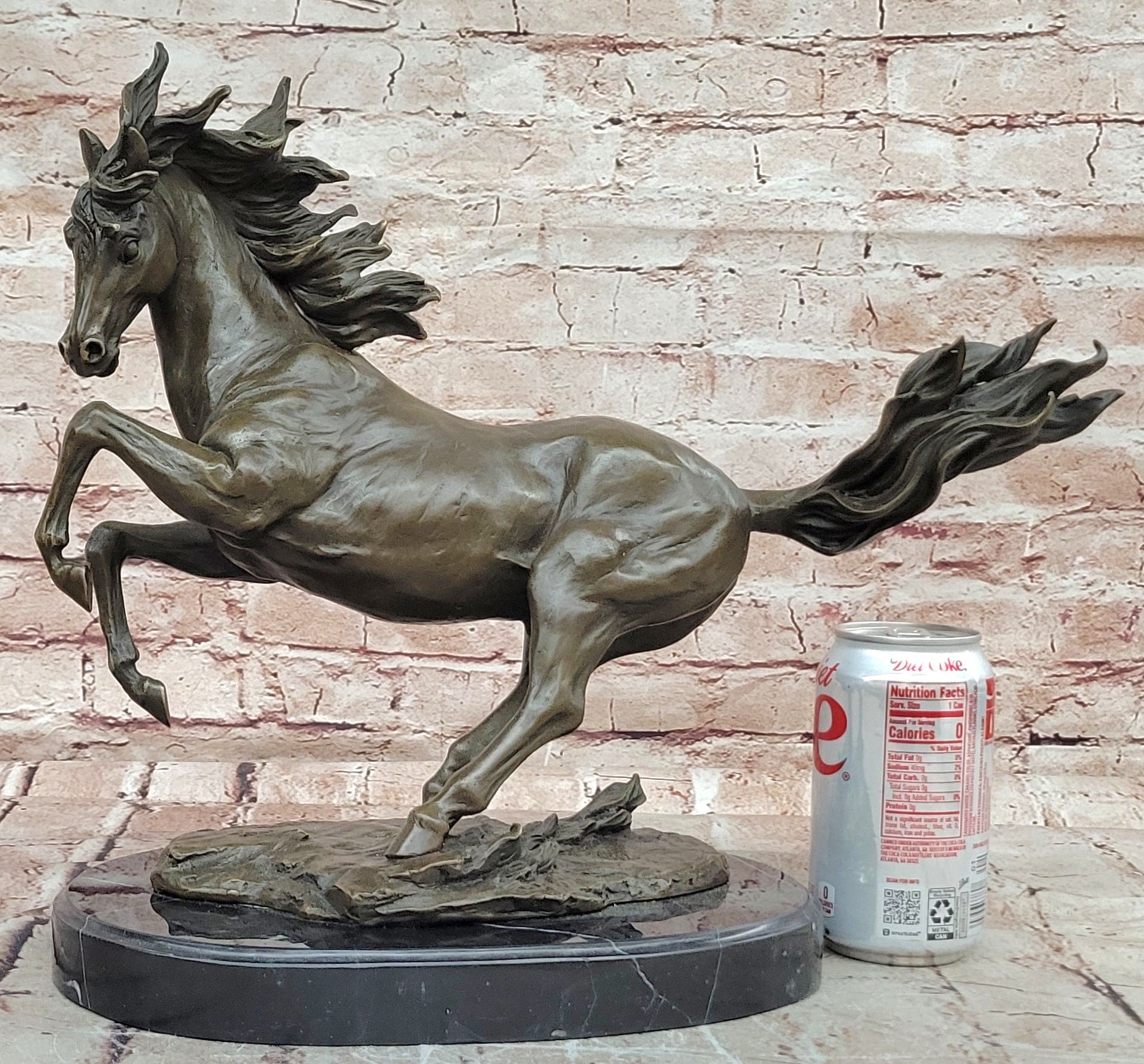 Wild Horse Stallion Bronze Sculpture - Original Signed Artwork - Art Deco & Nouveau Style