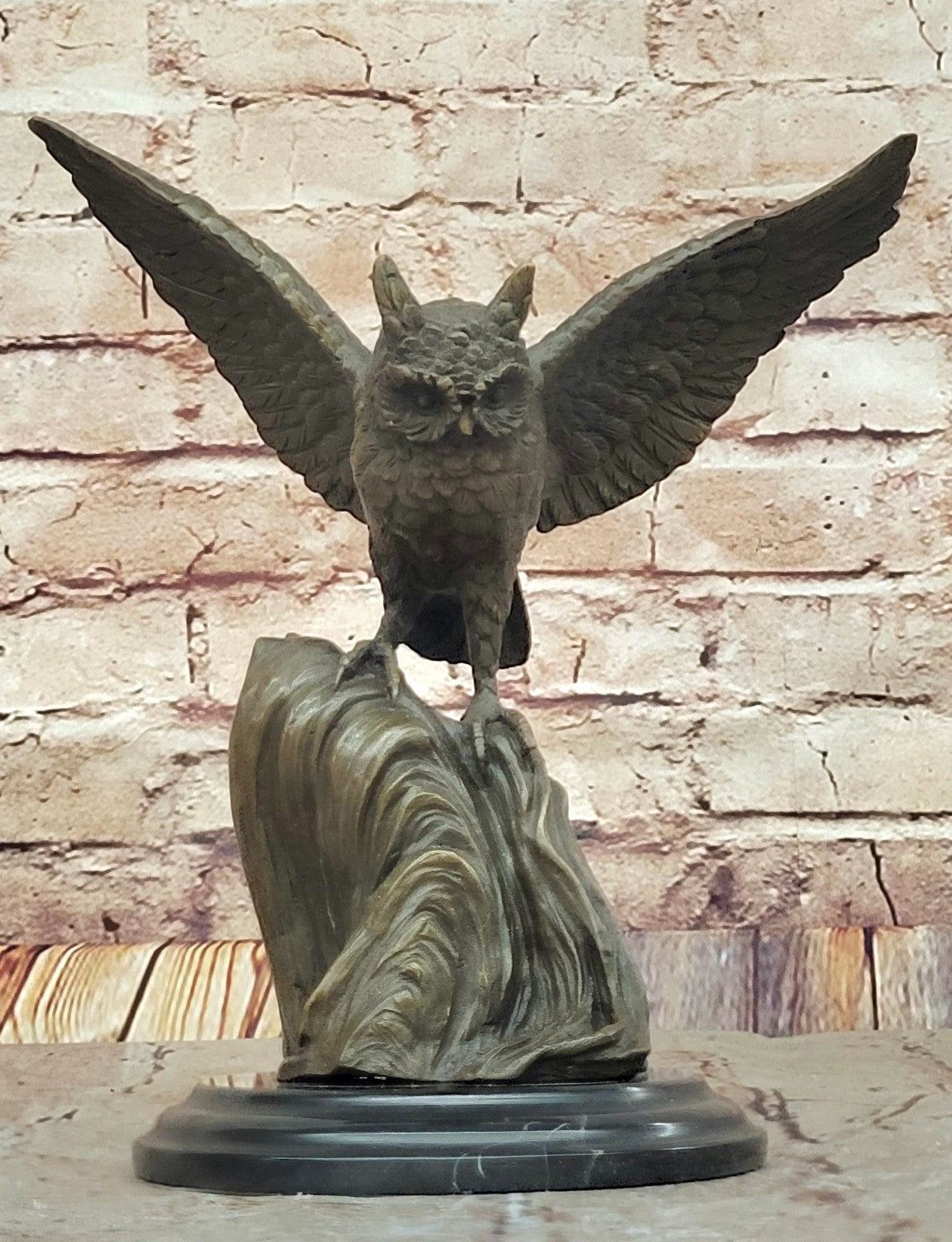 Owl Sculpture in Genuine Bronze – Hunter’s Gift, Forest & Garden Decoration