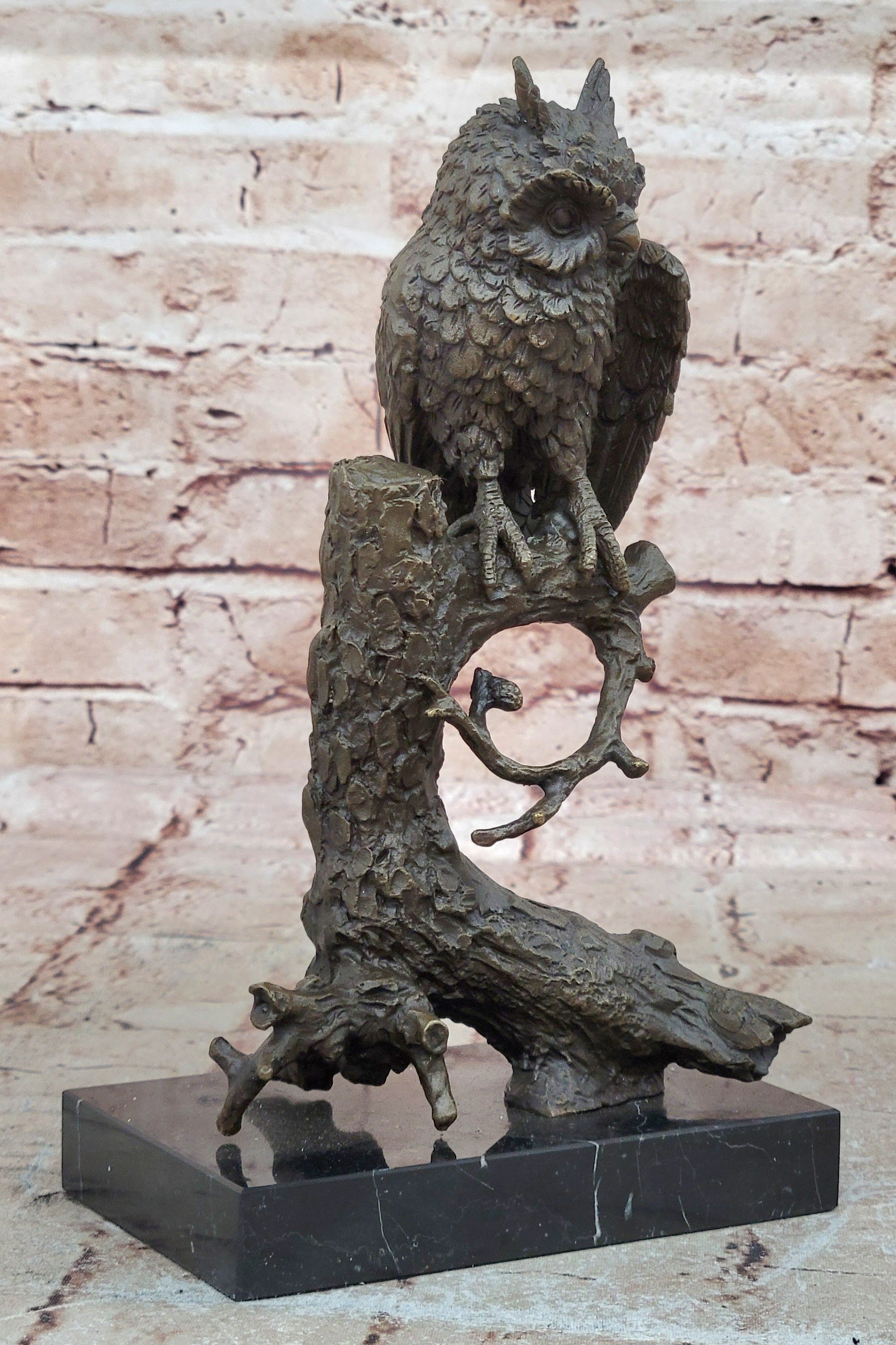Vintage Bronze Horned Owl Sculpture – Fine Art Bird Figurine for Collectors