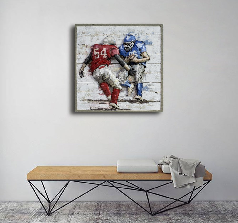 Hotel Bar use Framed art modern wooden wall Hanging decor Sport picture Art