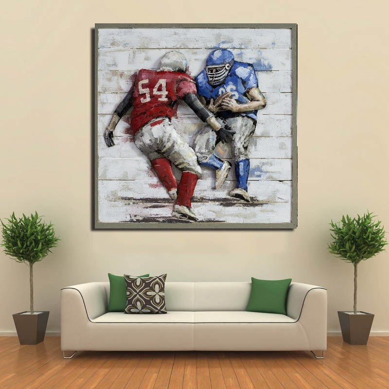 Hotel Bar use Framed art modern wooden wall Hanging decor Sport picture Art
