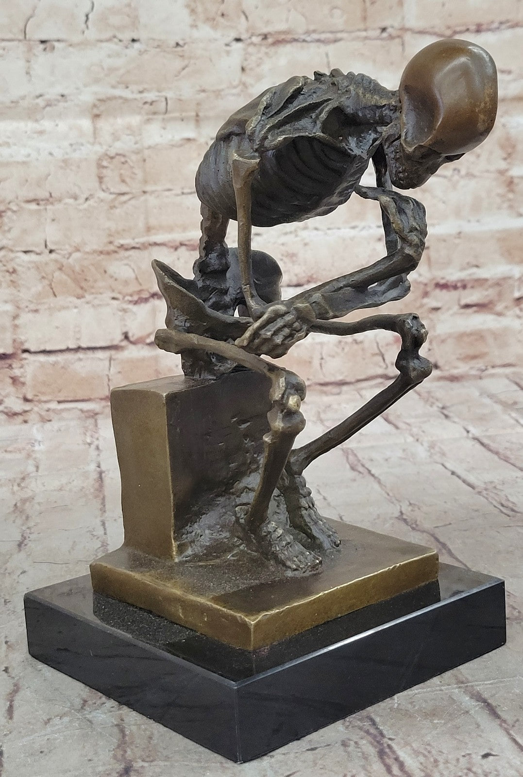 HotCast The Thinker Classical Male Nude Bronze Marble Statue Sculpture Home Gift