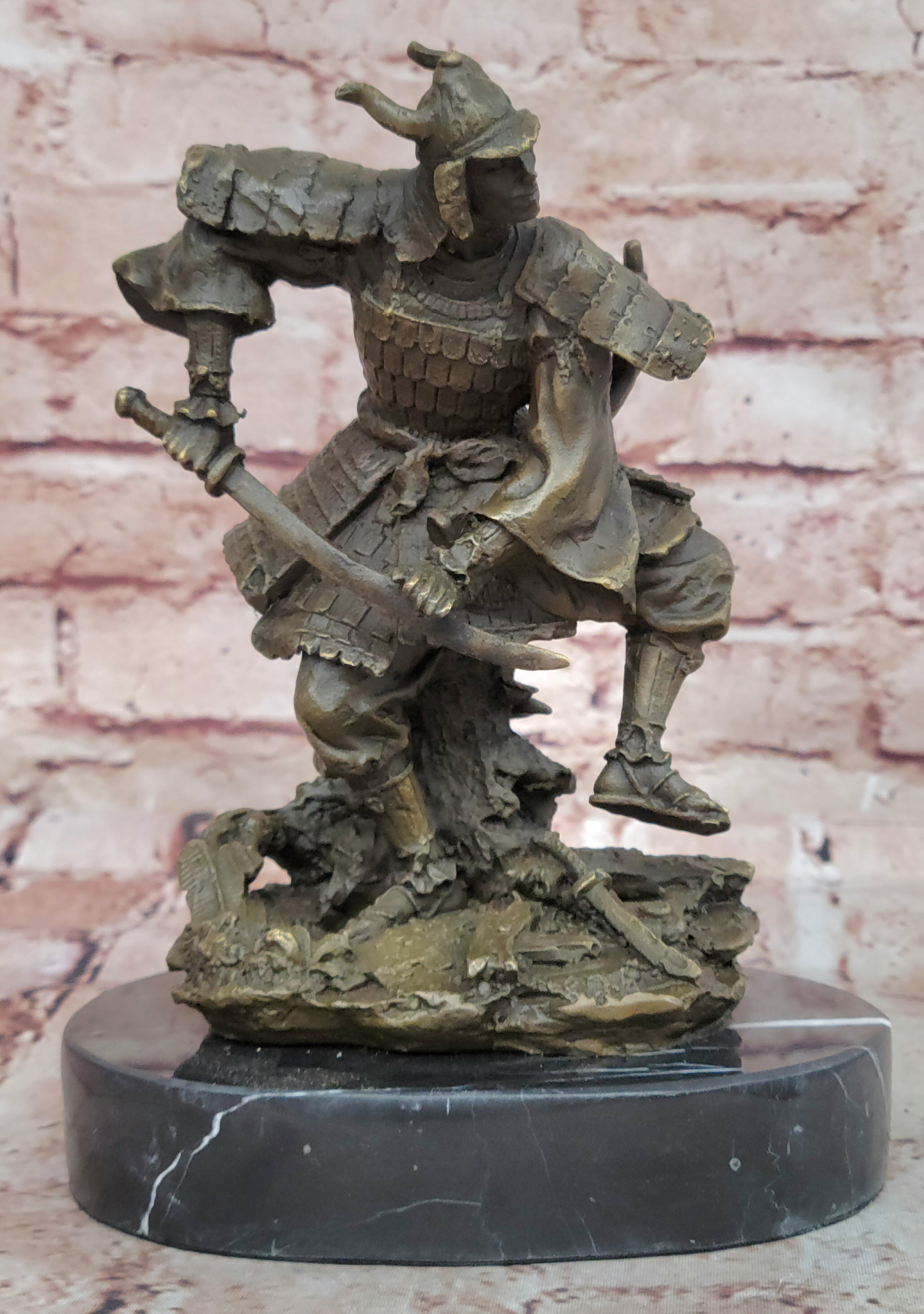 ANCIENT BRONZE CEREMONIAL BURIAL SWORD W/ SAMURAI WARRIOR   ASIAN ARTIFACT SALE