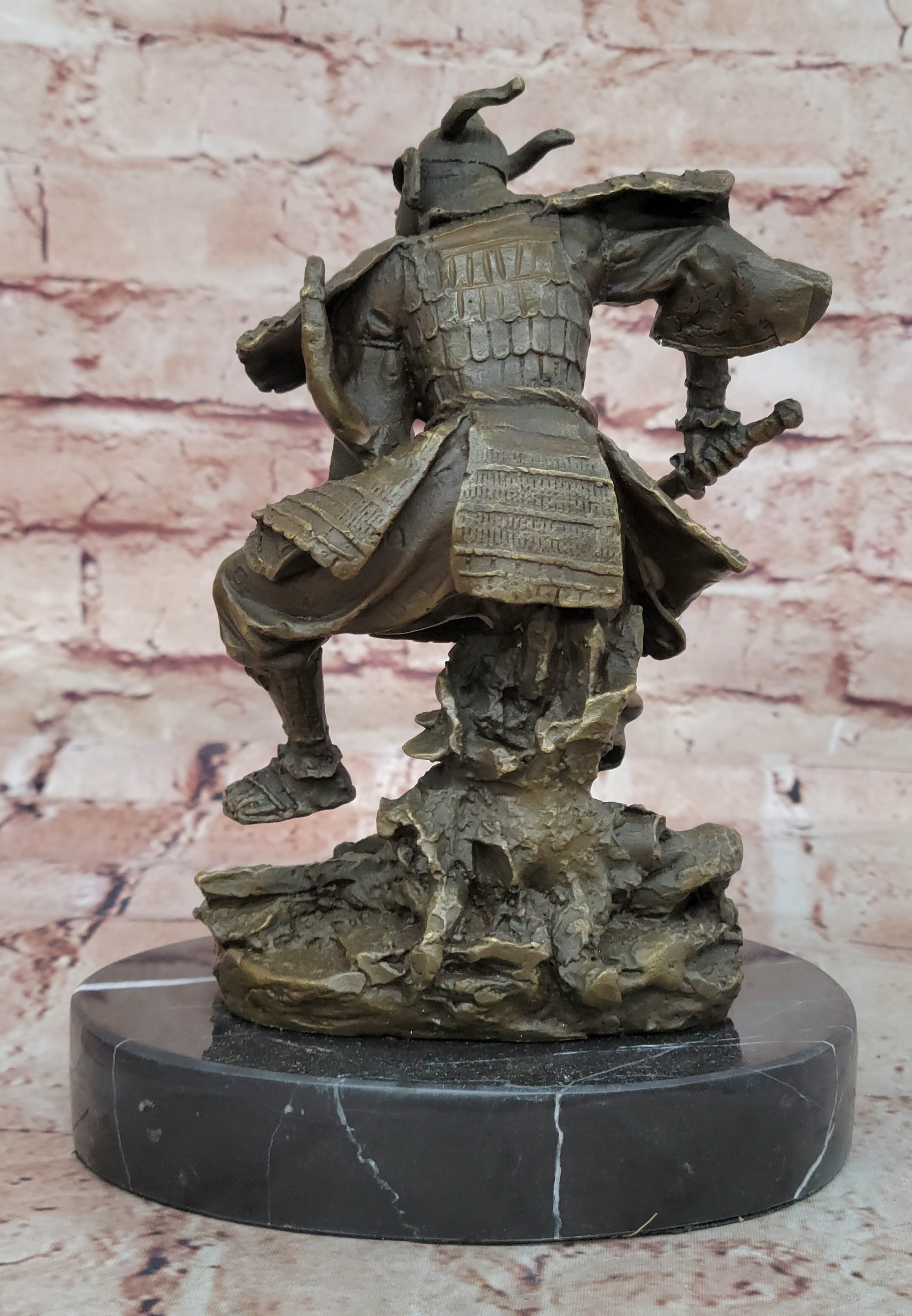 ANCIENT BRONZE CEREMONIAL BURIAL SWORD W/ SAMURAI WARRIOR   ASIAN ARTIFACT SALE