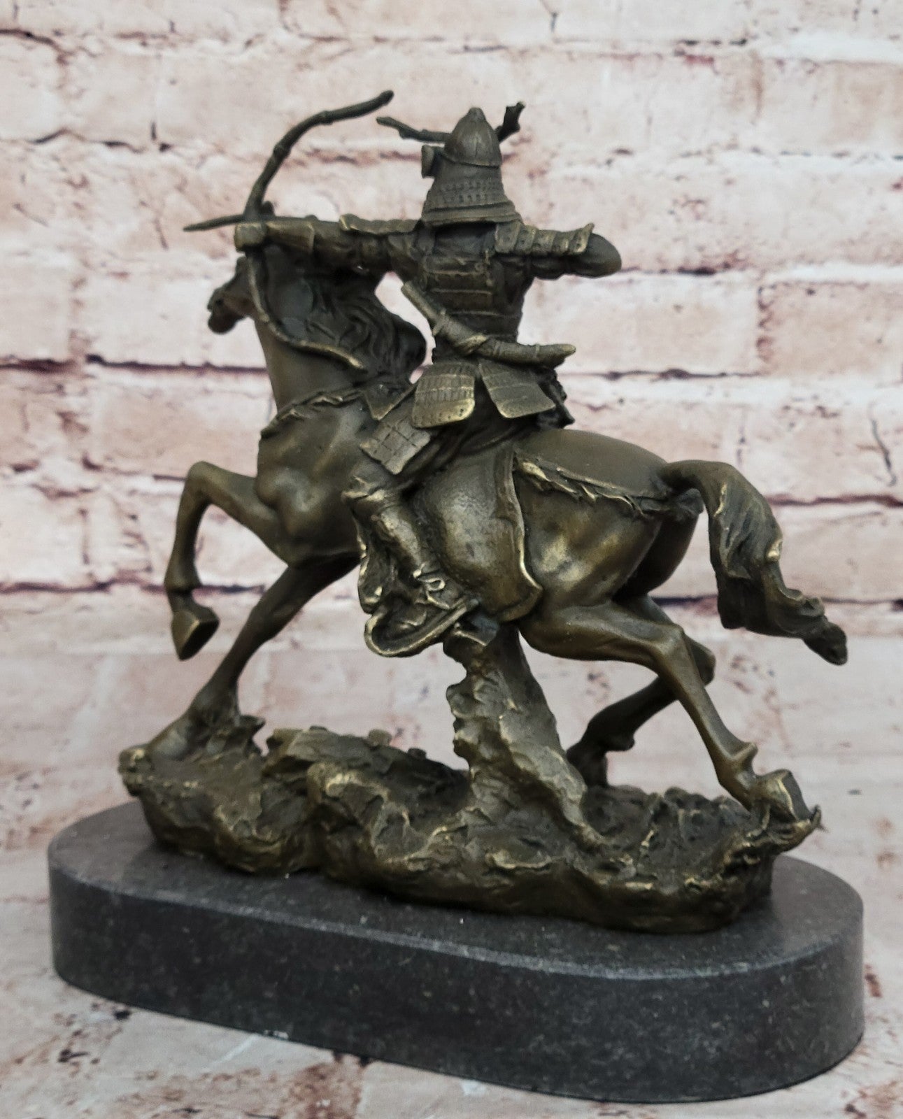 Japanese Bronze of a Samurai on Horseback Meiji Sculpture Signed No Reserve SALE