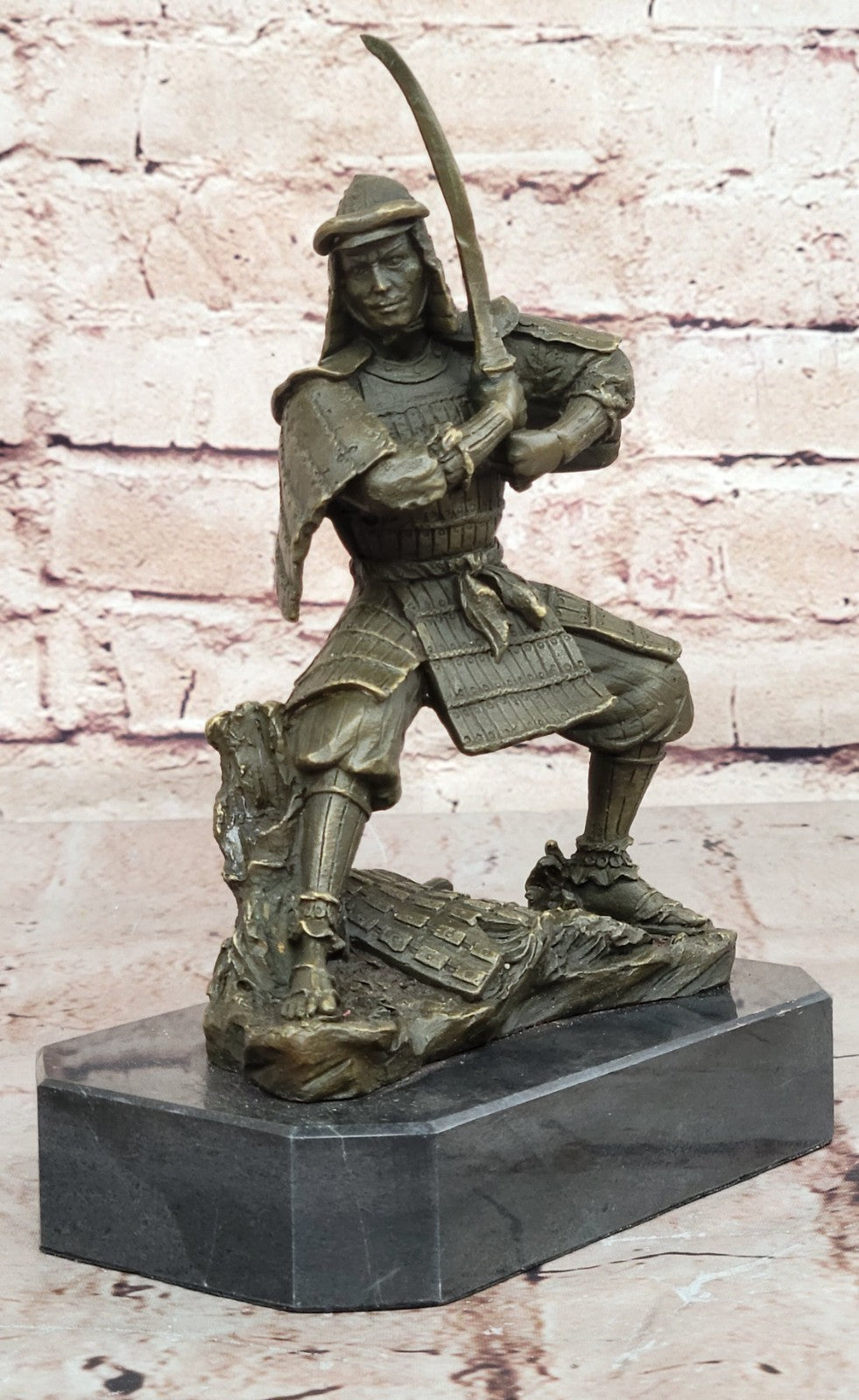 Handcrafted bronze sculpture SALE Warri Samurai Japanese Kamiko Original Signed