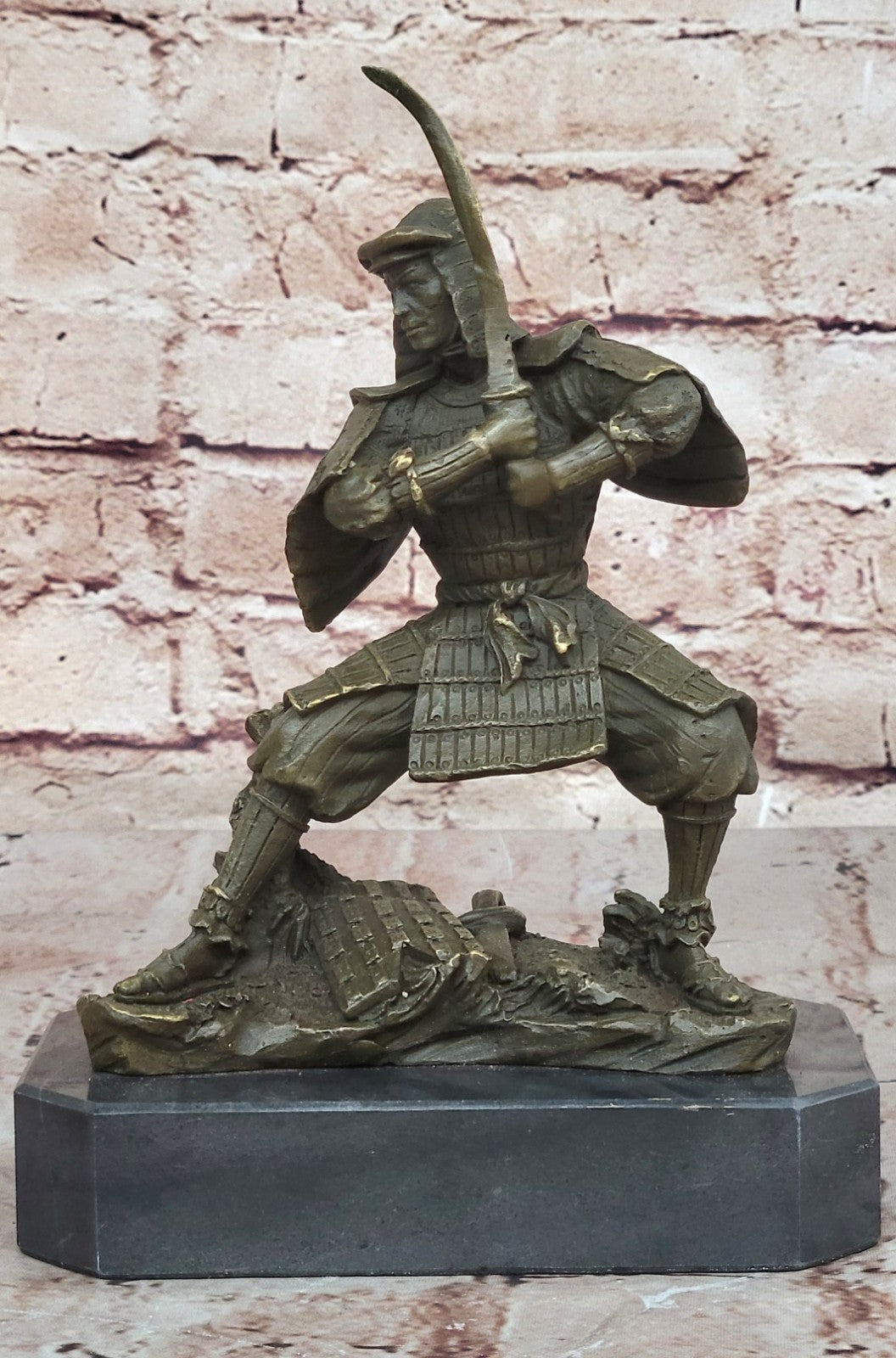 Handcrafted bronze sculpture SALE Warri Samurai Japanese Kamiko Original Signed