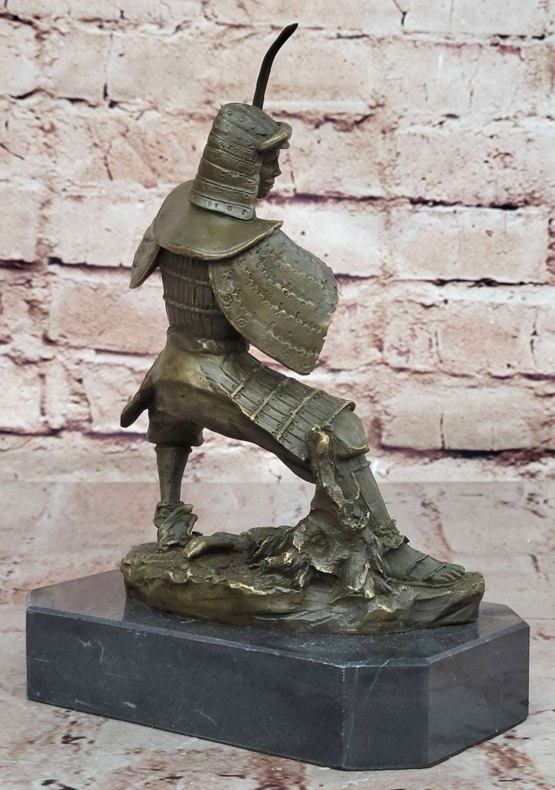 Handcrafted bronze sculpture SALE Warri Samurai Japanese Kamiko Original Signed