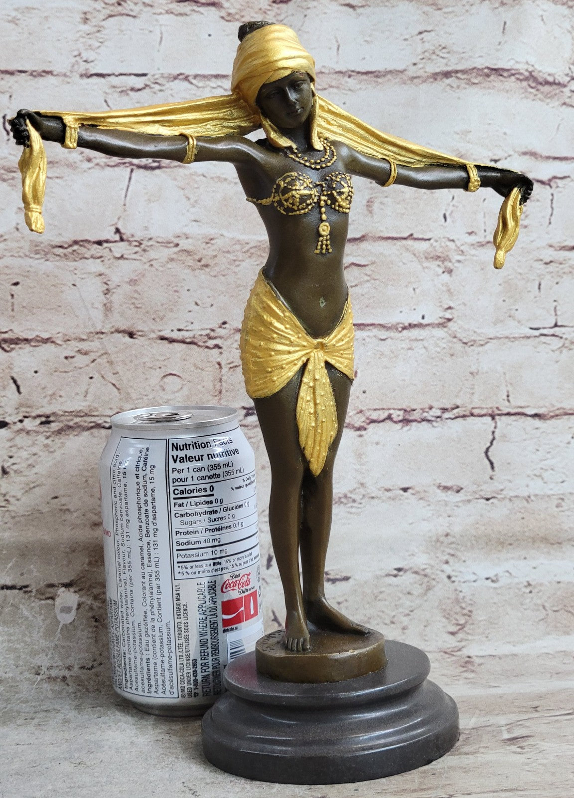 Handcrafted bronze sculpture SALE Dancer Marble On Romanin Chiparus Demetrius