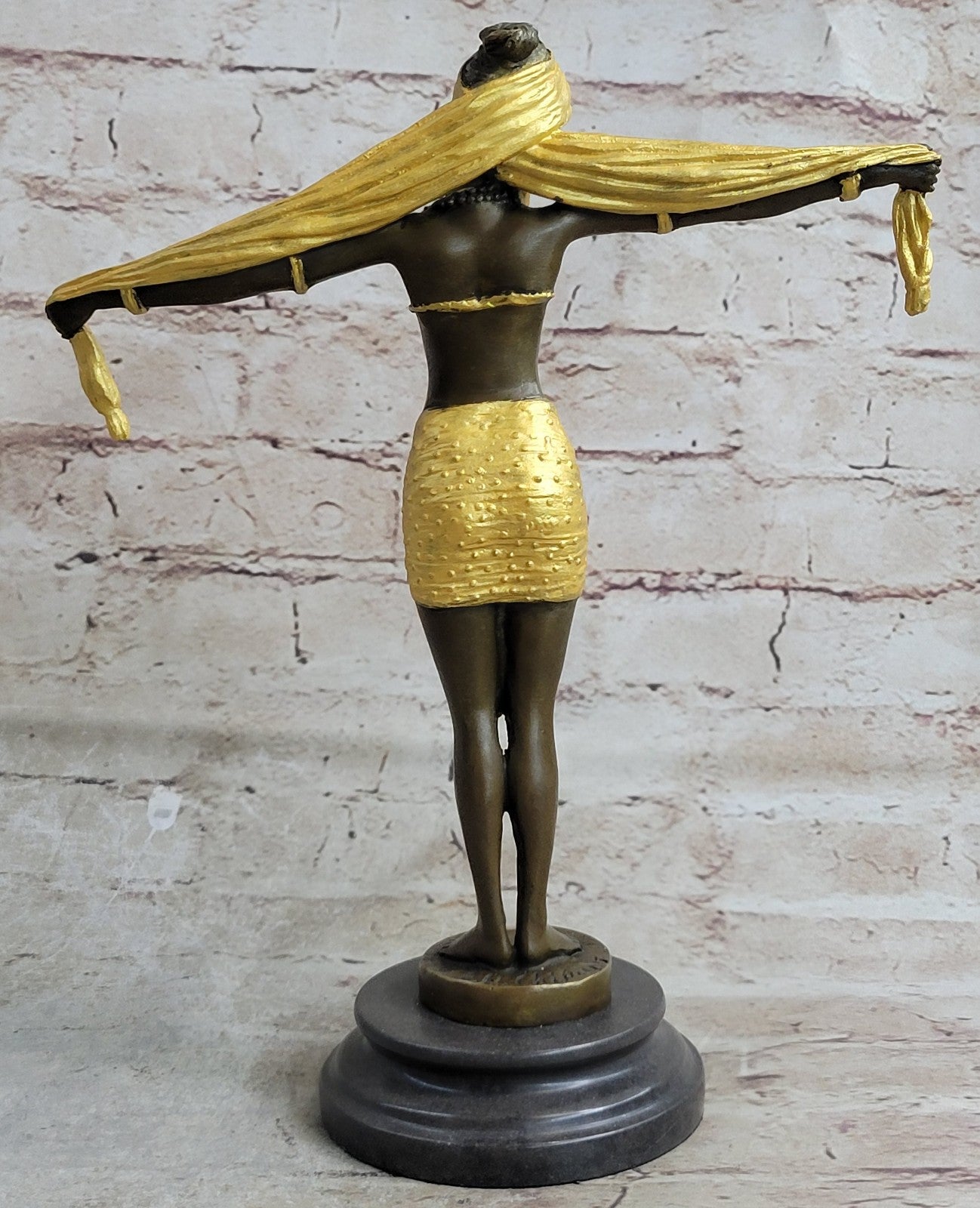 Handcrafted bronze sculpture SALE Dancer Marble On Romanin Chiparus Demetrius