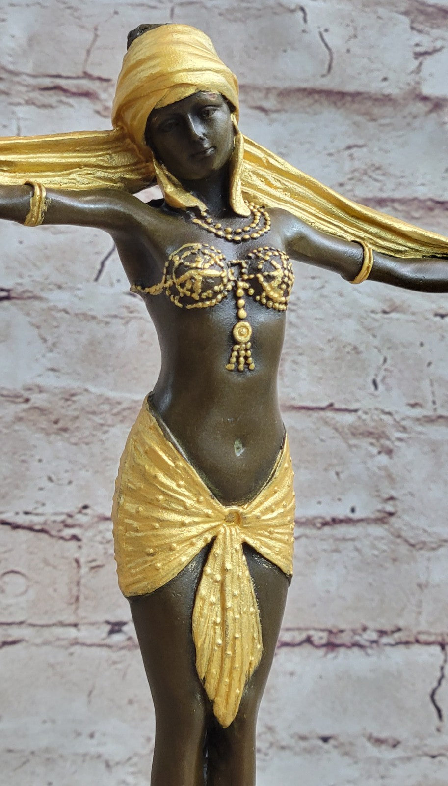 Handcrafted bronze sculpture SALE Dancer Marble On Romanin Chiparus Demetrius