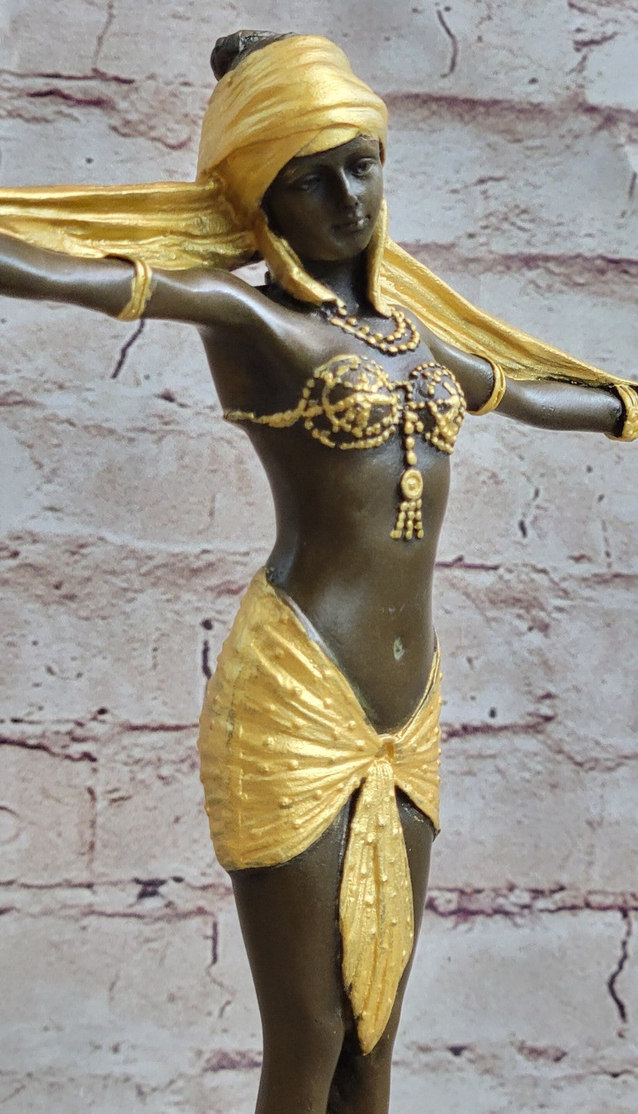 Handcrafted bronze sculpture SALE Dancer Marble On Romanin Chiparus Demetrius