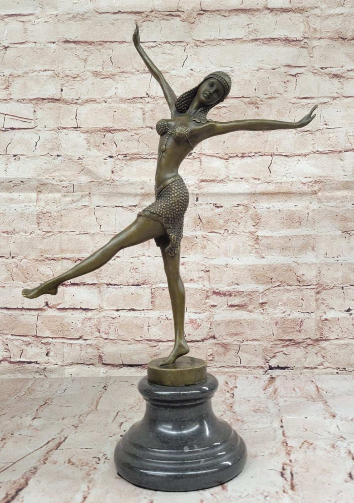 Signed Chiparus Persian Dancer Art Decor Bronze Statue Sculpture Figurine