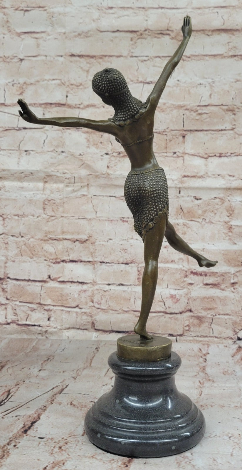 Signed Chiparus Persian Dancer Art Decor Bronze Statue Sculpture Figurine