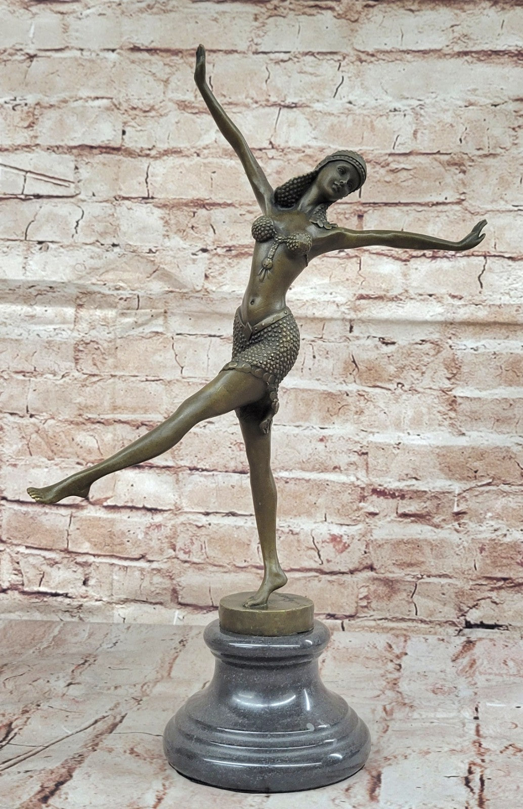 Signed Chiparus Persian Dancer Art Decor Bronze Statue Sculpture Figurine