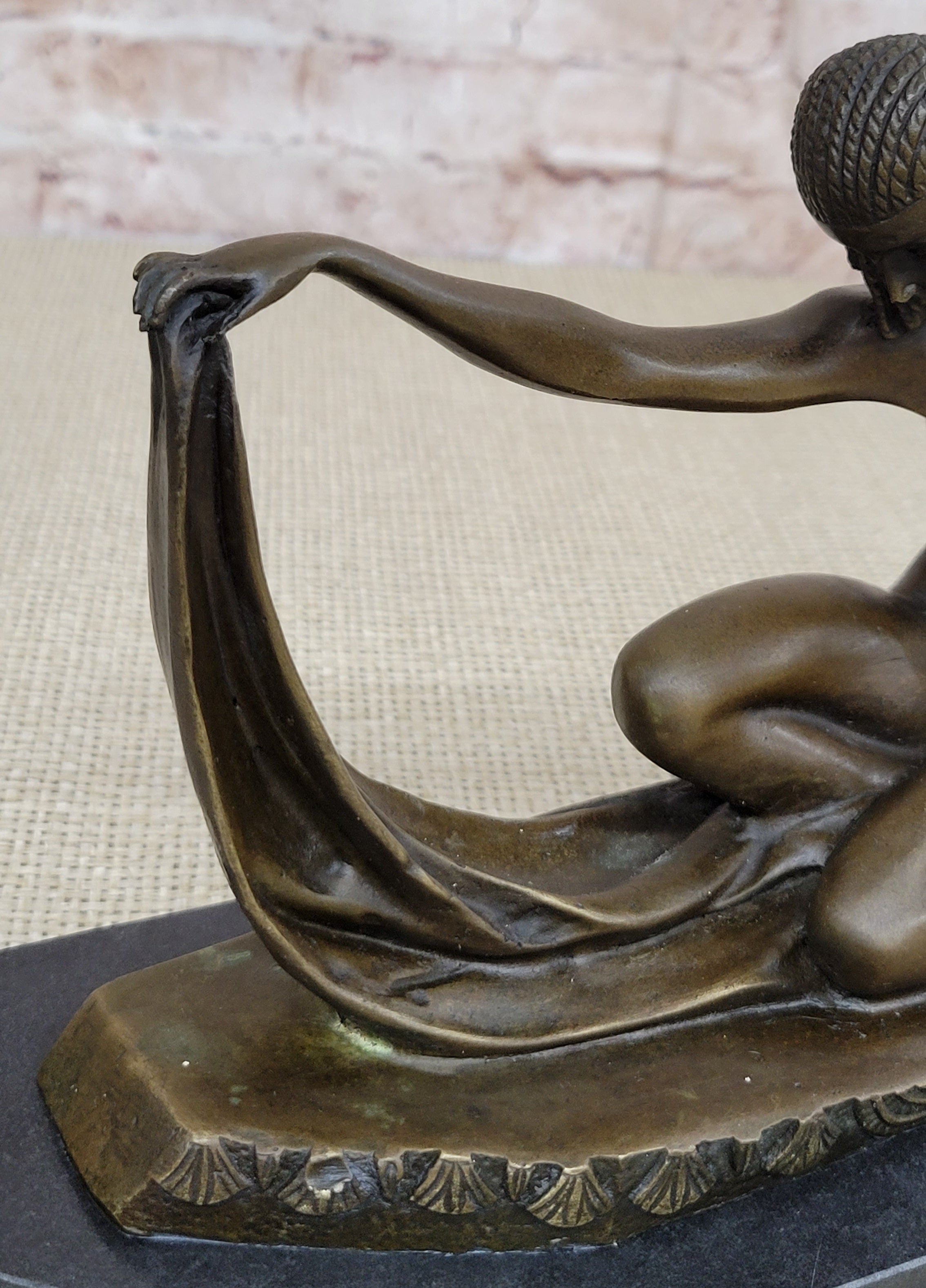 Handcrafted bronze Nude sculpture Modern Deco Art Abstract . C.Mirval Lost Wax