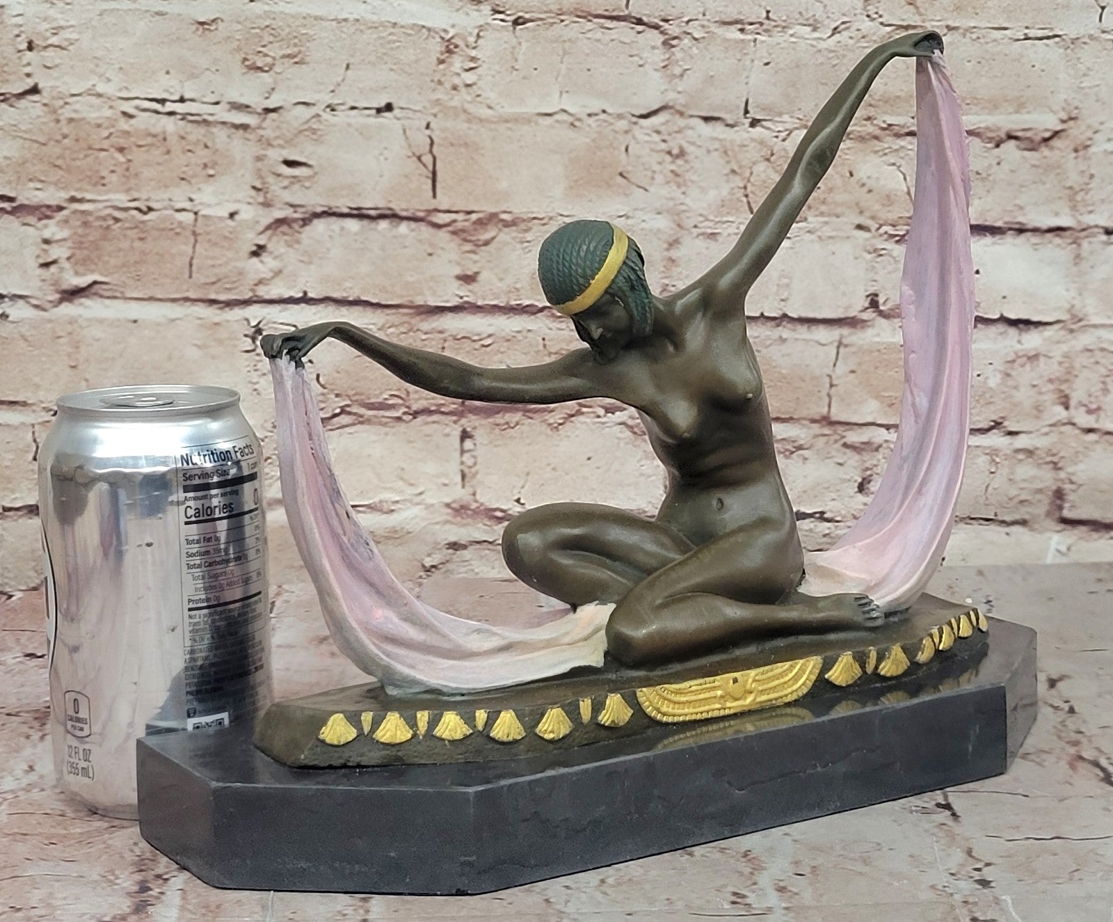 Handcrafted bronze sculpture SALE Marble Mirval By Dancer Nude Graceful