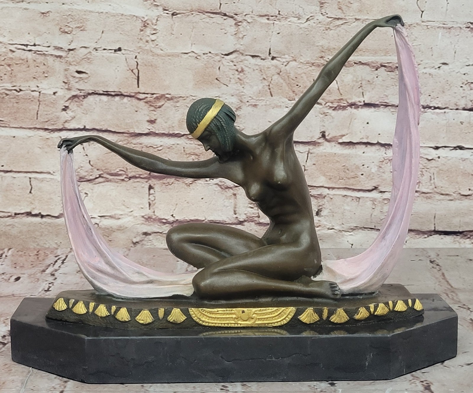 Handcrafted bronze sculpture SALE Marble Mirval By Dancer Nude Graceful