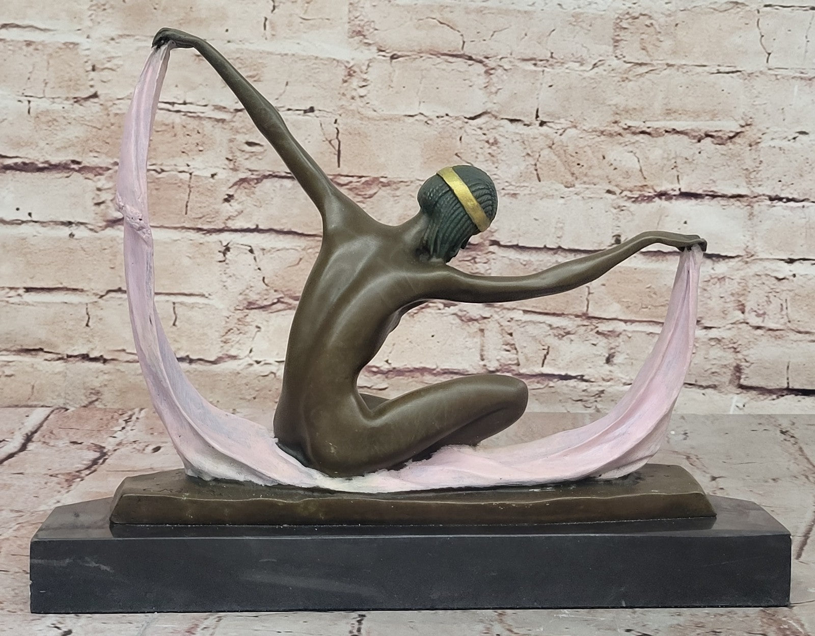 Handcrafted bronze sculpture SALE Marble Mirval By Dancer Nude Graceful