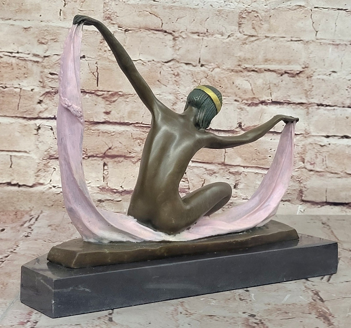 Handcrafted bronze sculpture SALE Marble Mirval By Dancer Nude Graceful