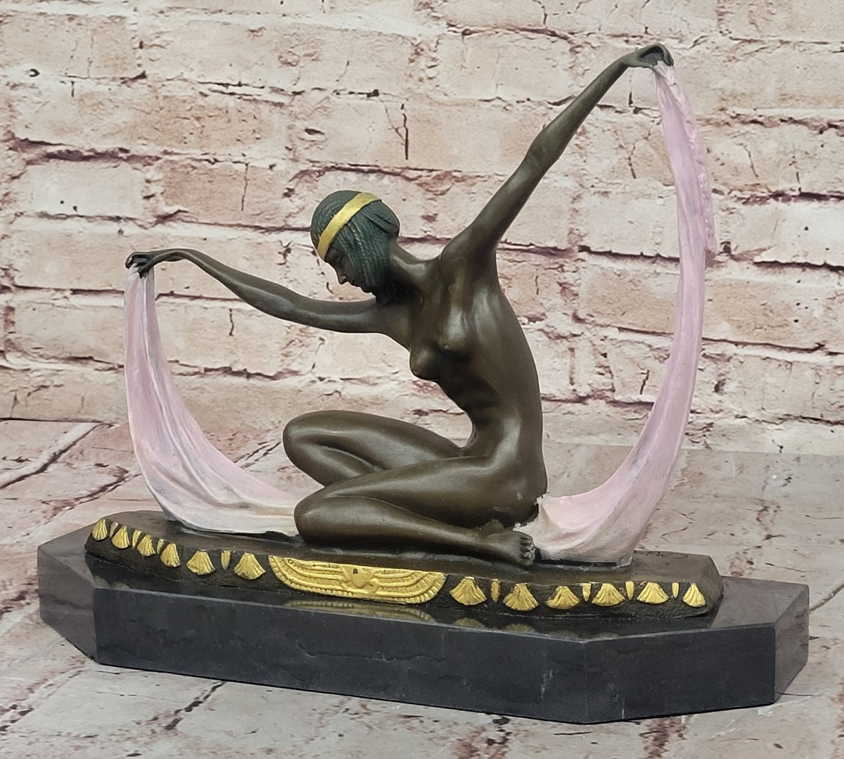 Handcrafted bronze sculpture SALE Marble Mirval By Dancer Nude Graceful