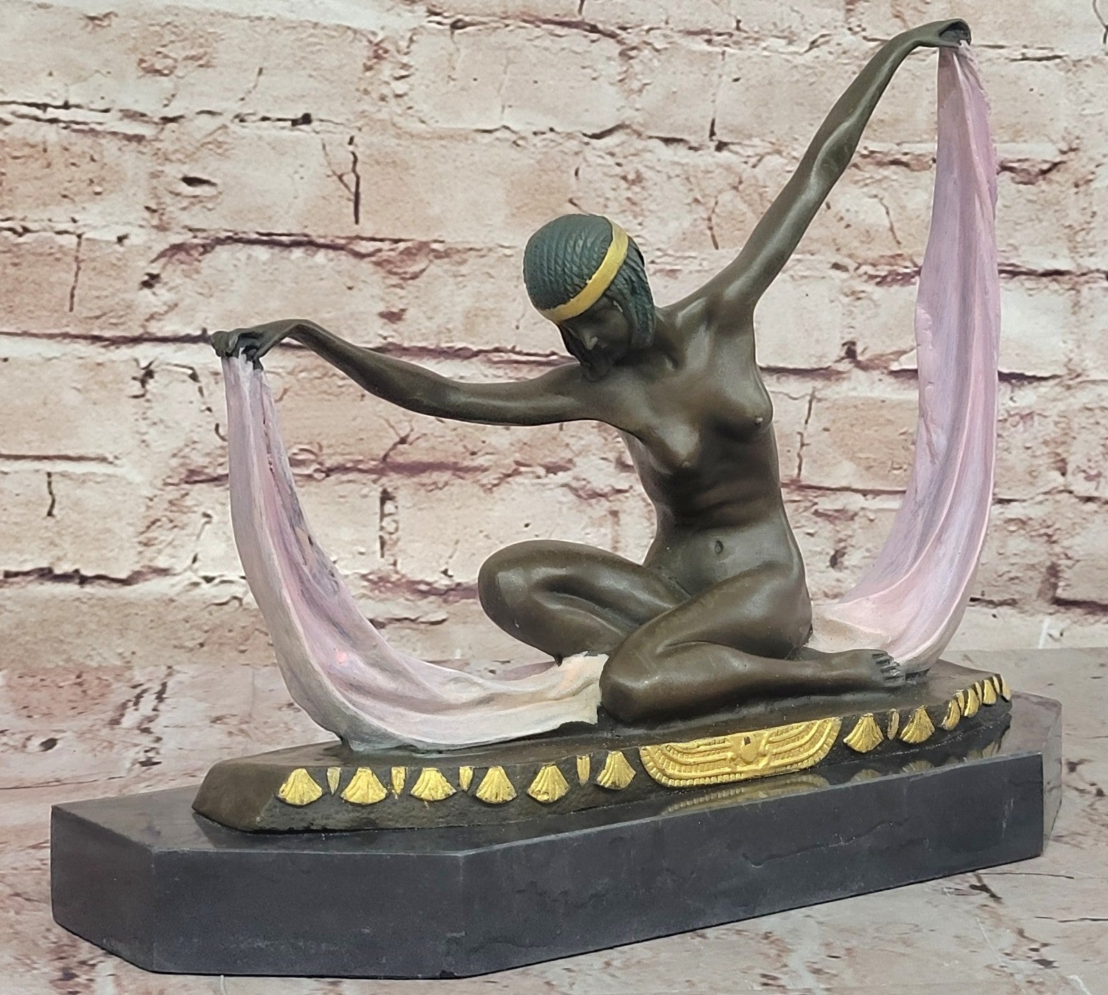Handcrafted bronze sculpture SALE Marble Mirval By Dancer Nude Graceful