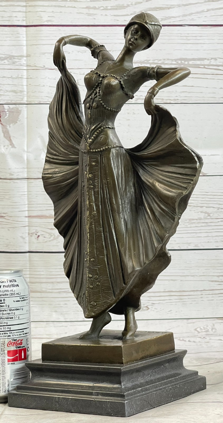 LOVELY1920`s DECOR NOUVEAU DANCER SIGNED CHIPARUS PURE HOTCAST BRONZE STATUE