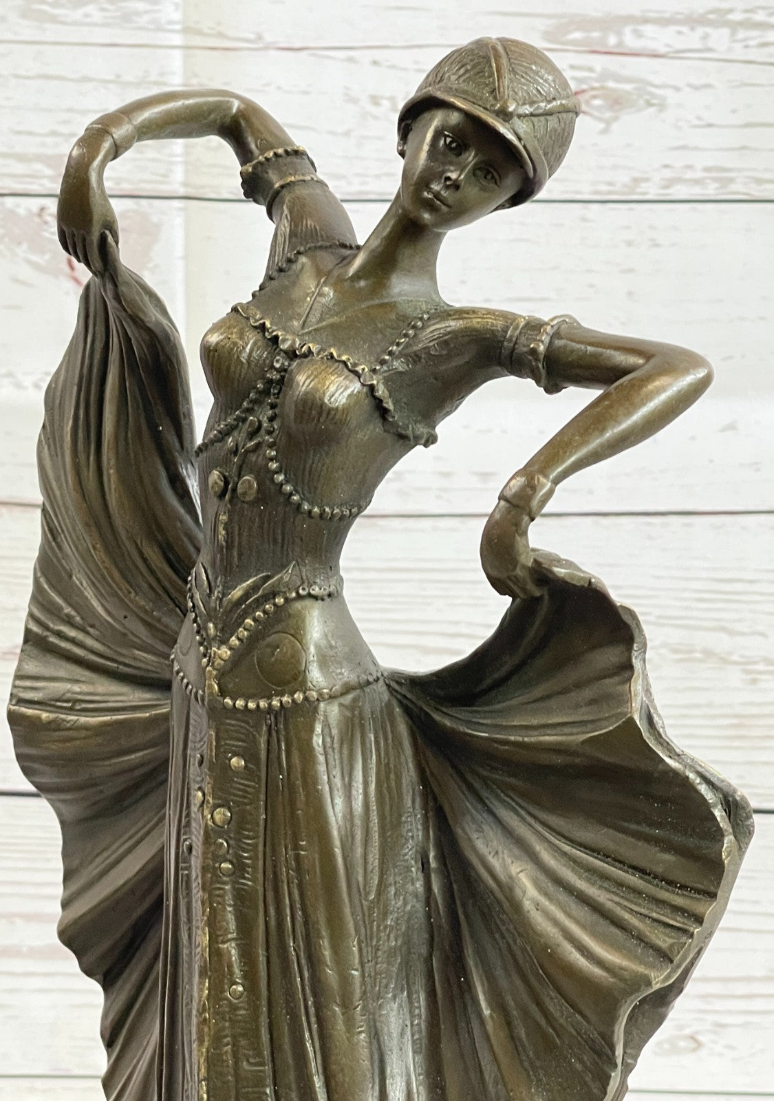 LOVELY1920`s DECOR NOUVEAU DANCER SIGNED CHIPARUS PURE HOTCAST BRONZE STATUE