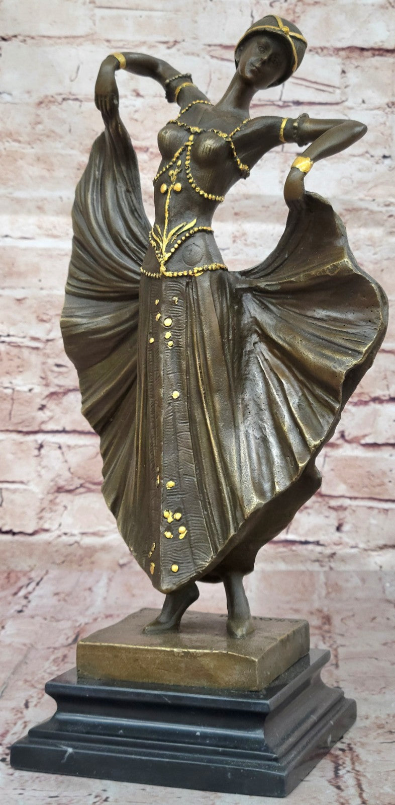 Handcrafted Bronze Art Deco Statue | Striking Home Decor Accent | Chiparus Sculpture