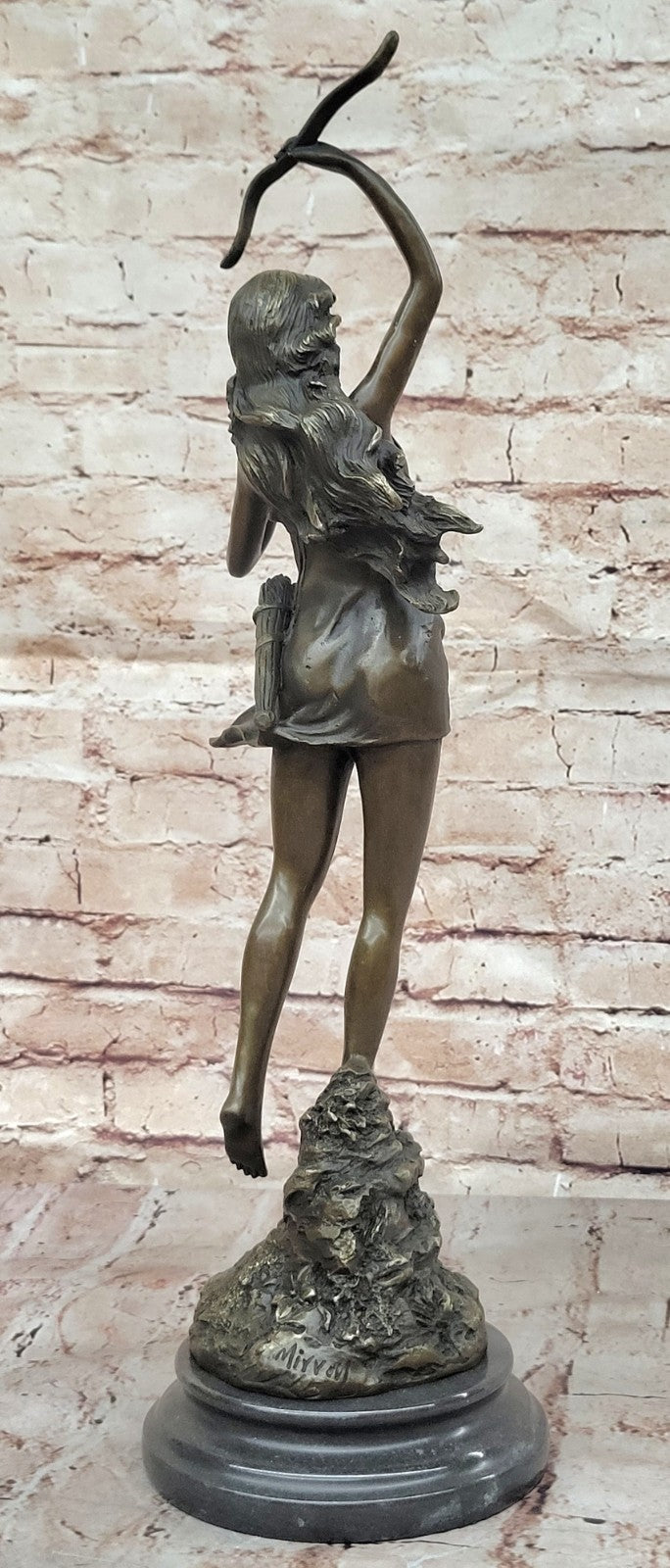 Vintage Bronze Art Deco Nude Goddess Diana The Huntress Fountain Garden Statue