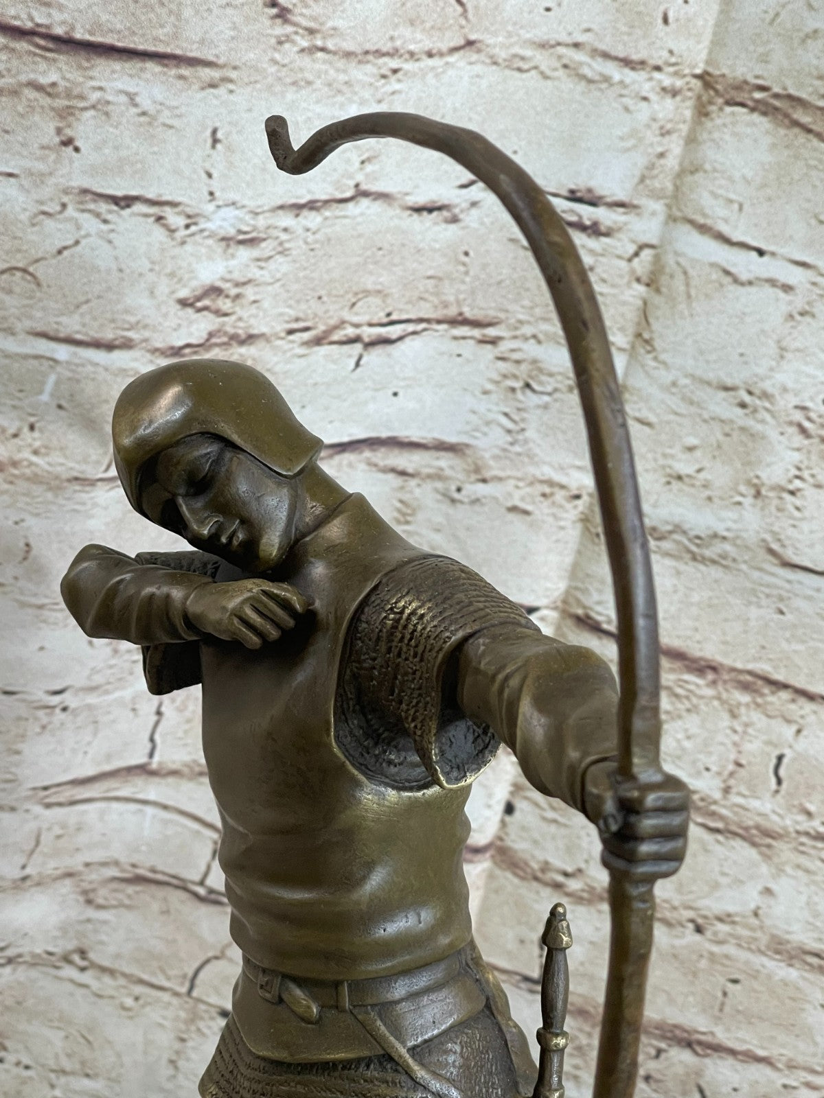 Bronze Metal Art Deco Classic Sculpture Male Archer Bow Arrow Statue Marble SALE