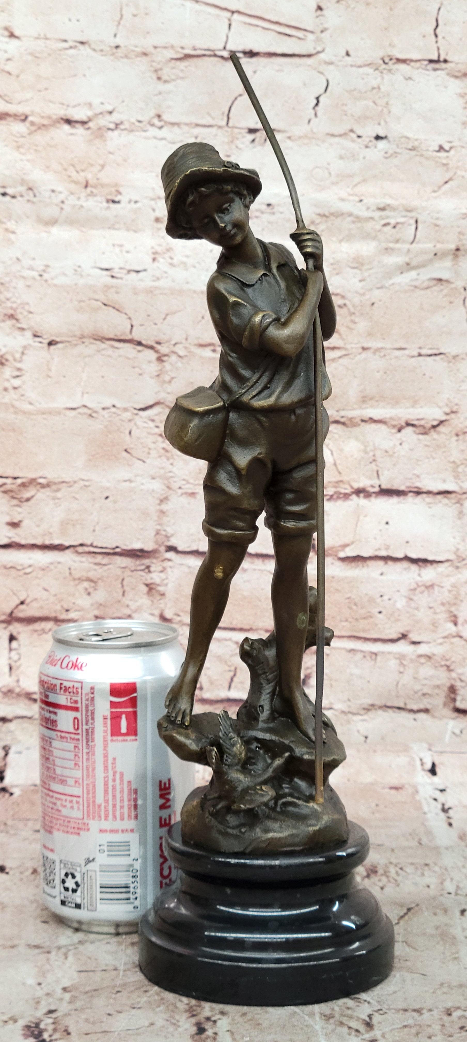 Bronze Fisherman Sculpture: Fly Fisherman by Miguel Lopez Known As Milo Figure