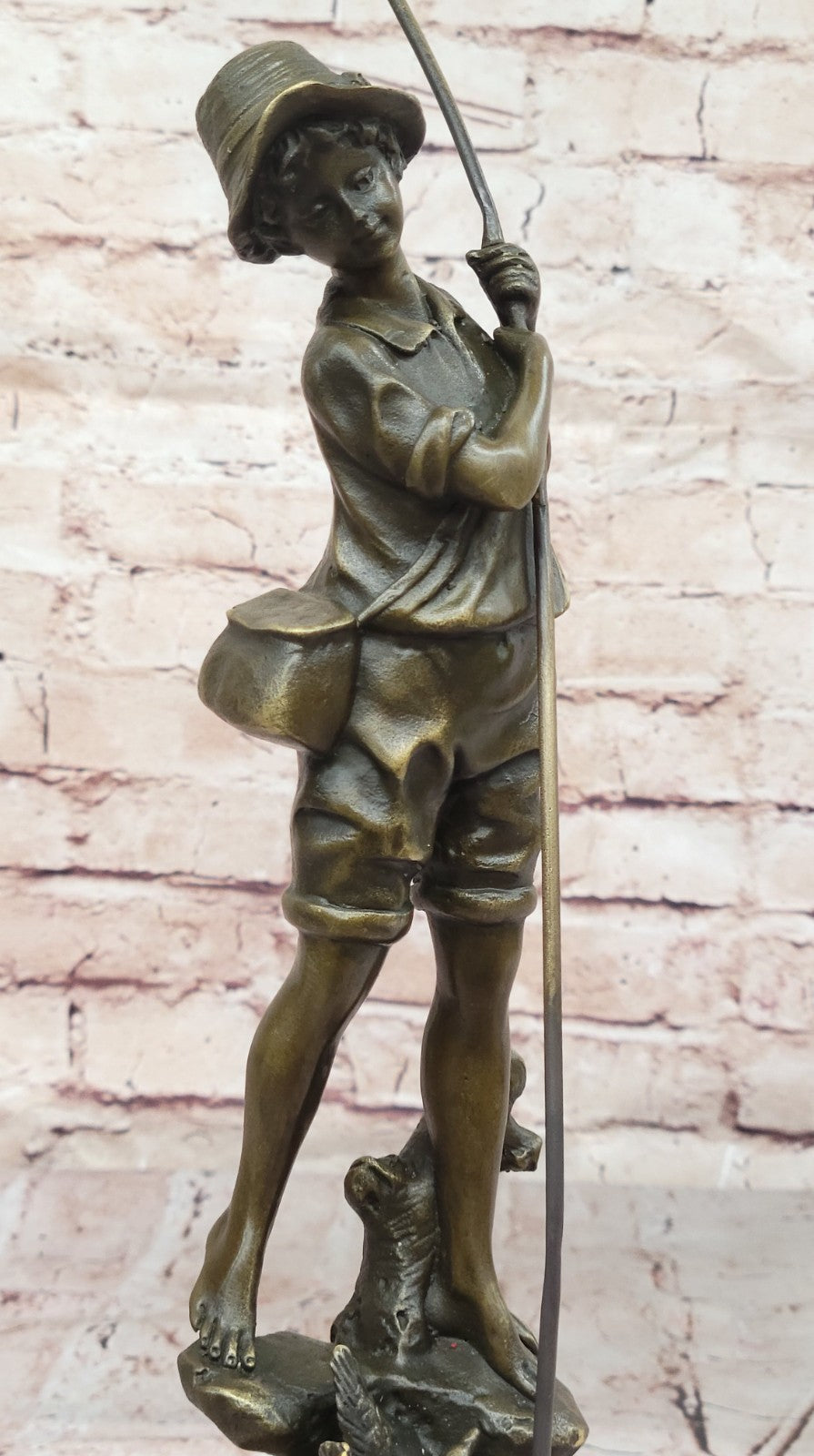 Bronze Fisherman Sculpture: Fly Fisherman by Miguel Lopez Known As Milo Figure