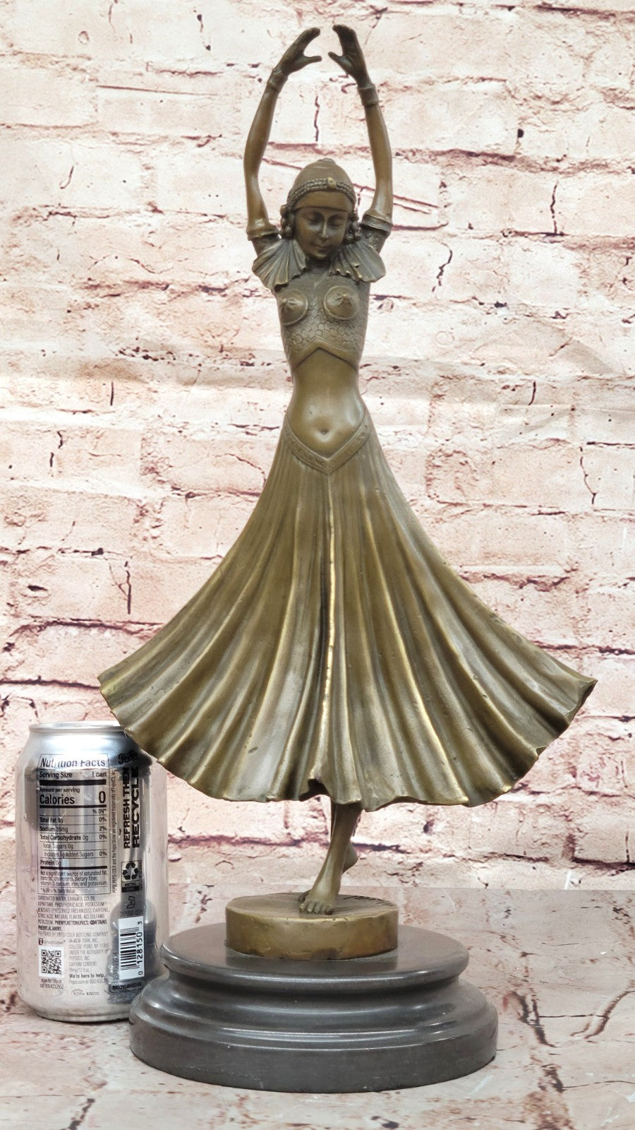 Bronze art deco Dancer Egyptian Dancer "Footsteps", signed: Mirval Hot Cast SALE