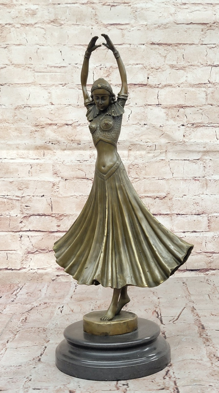 Bronze art deco Dancer Egyptian Dancer "Footsteps", signed: Mirval Hot Cast SALE